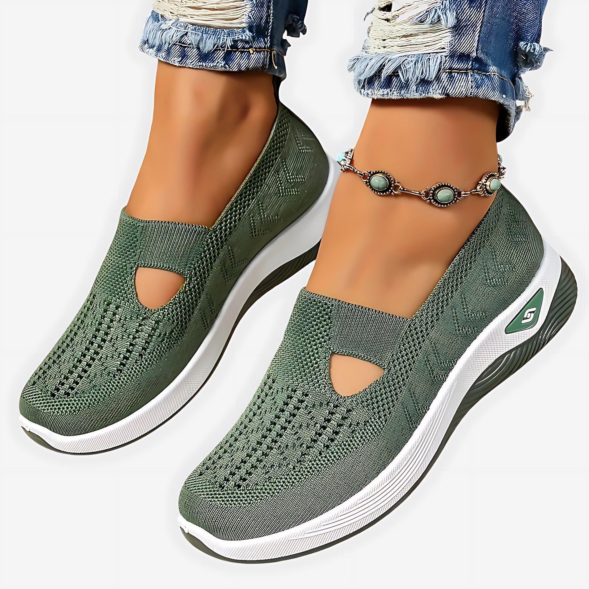 Gabriella – Knit Slip On Low Top Walking Sneakers