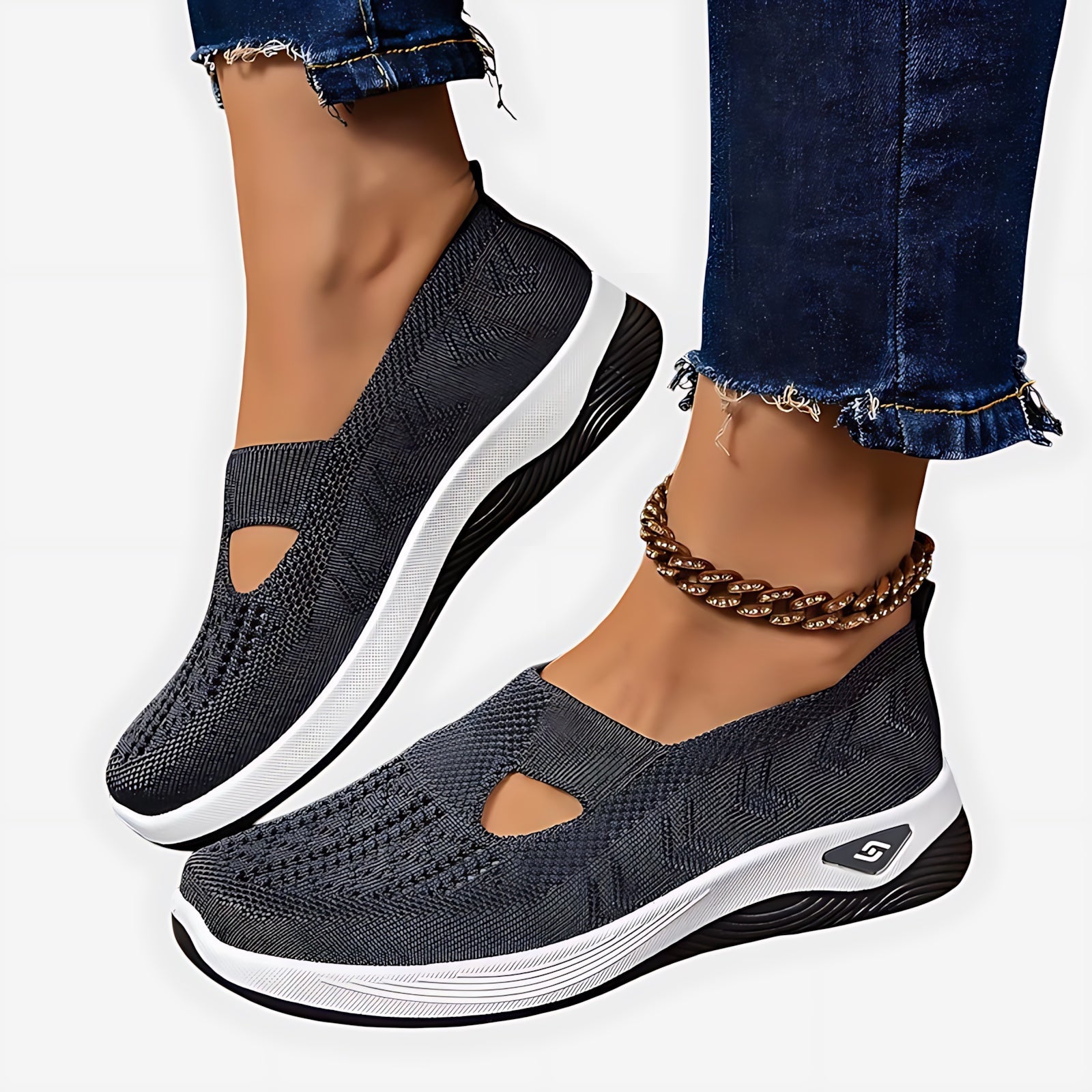 Gabriella – Knit Slip On Low Top Walking Sneakers