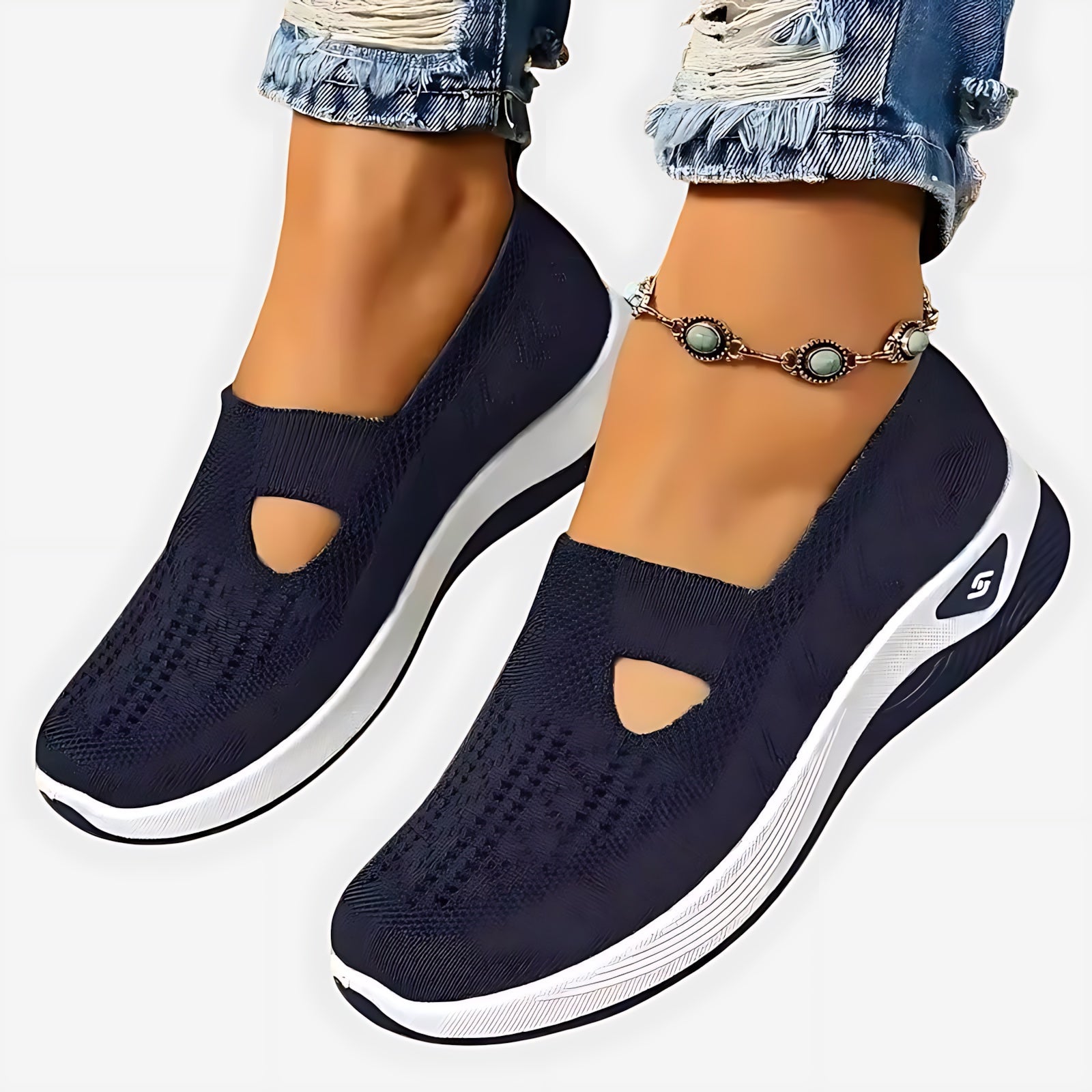 Gabriella – Knit Slip On Low Top Walking Sneakers