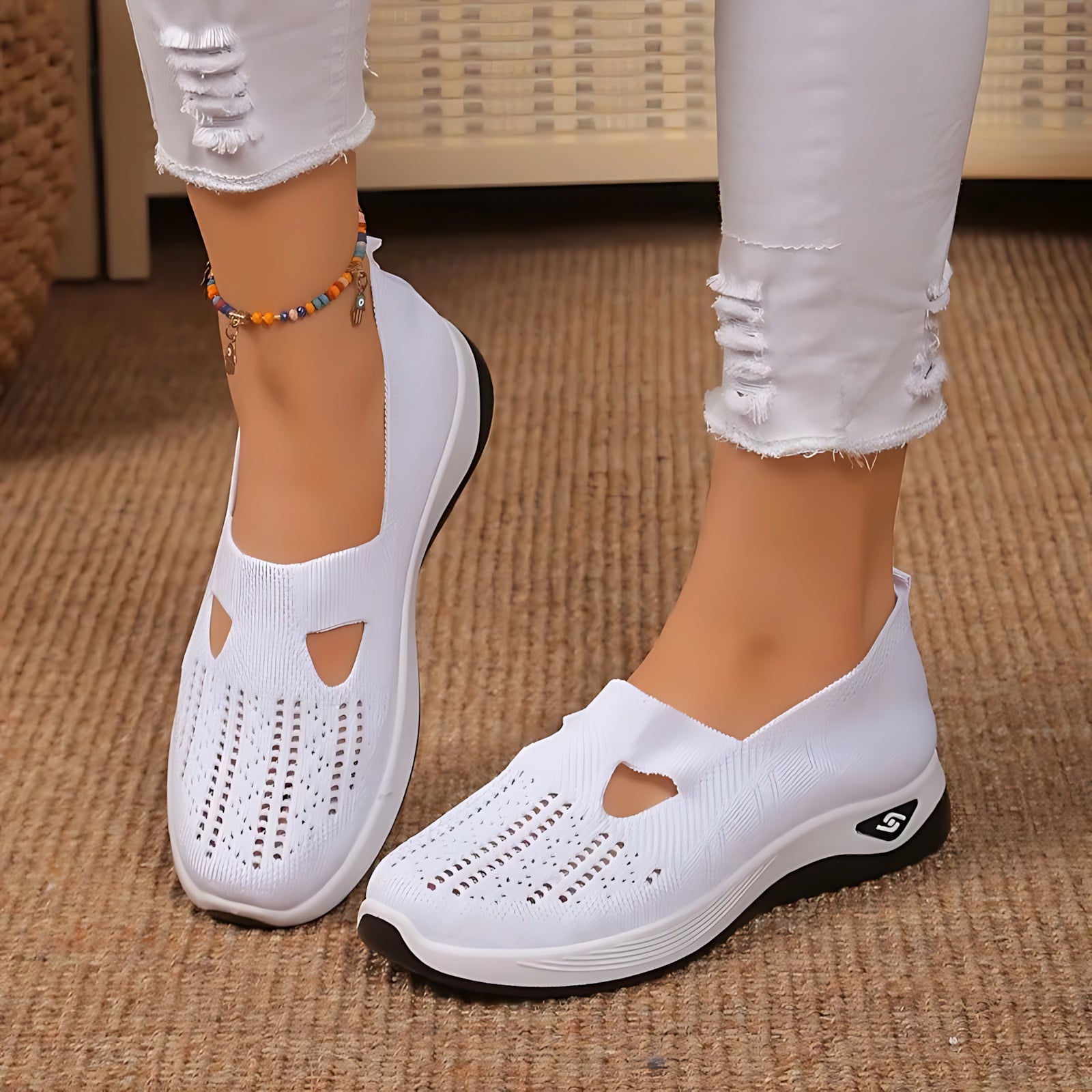 Gabriella – Knit Slip On Low Top Walking Sneakers