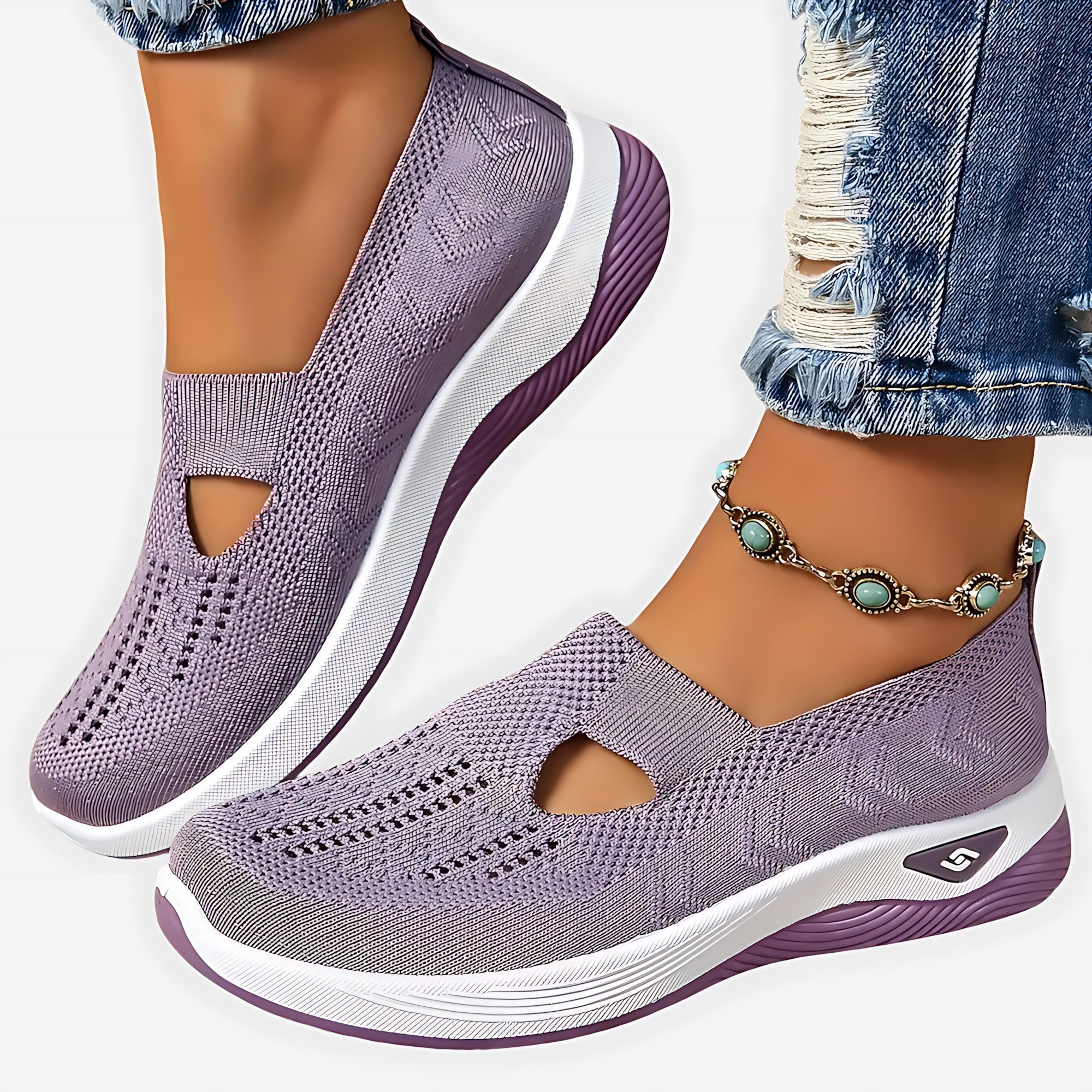 Gabriella – Knit Slip On Low Top Walking Sneakers