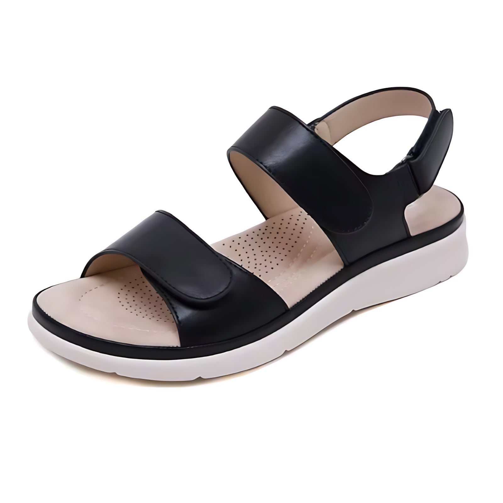 Genesis – Double Strap Low Wedge Slide Sandals