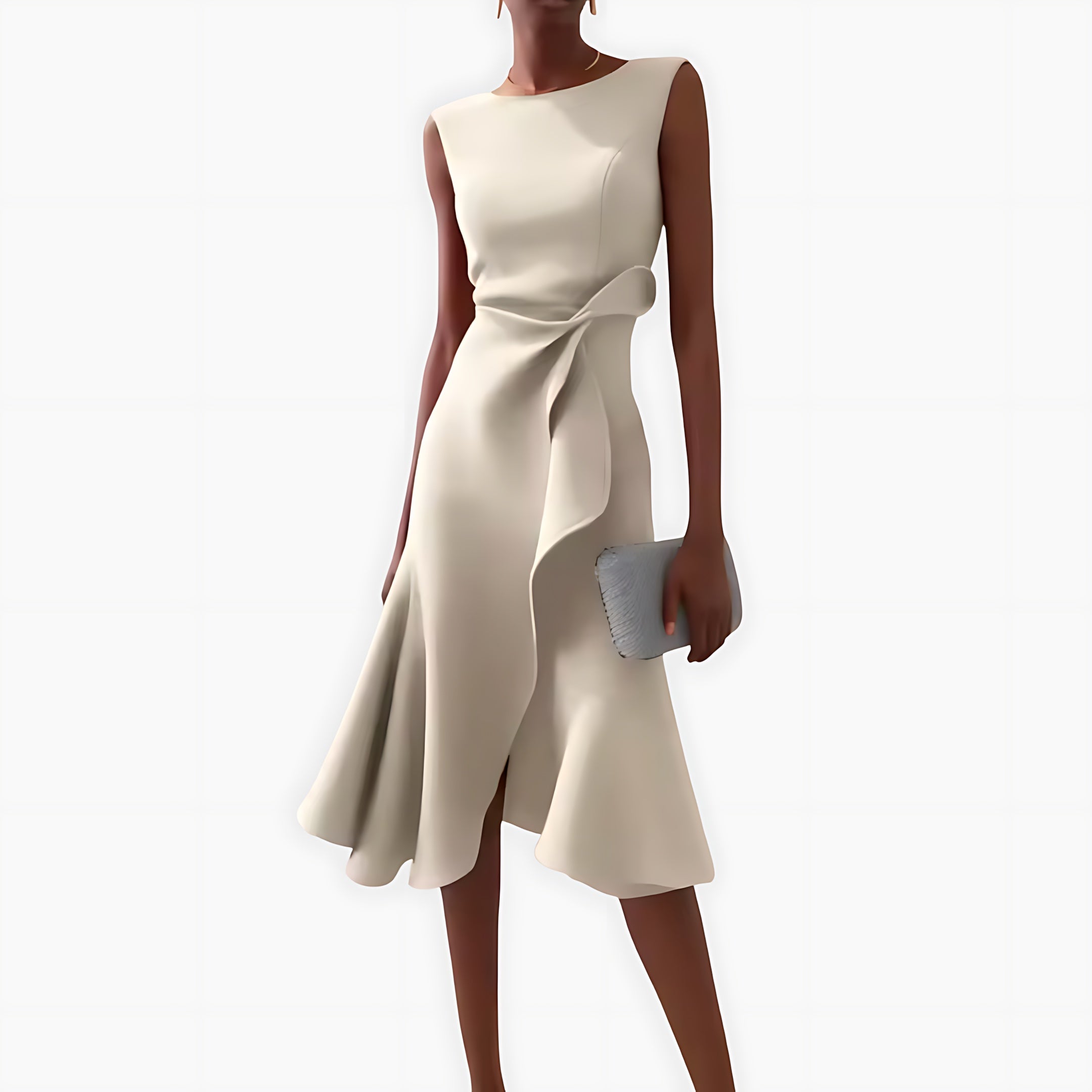 Genesis – Satin Draped Asymmetric Hem Cocktail Dress