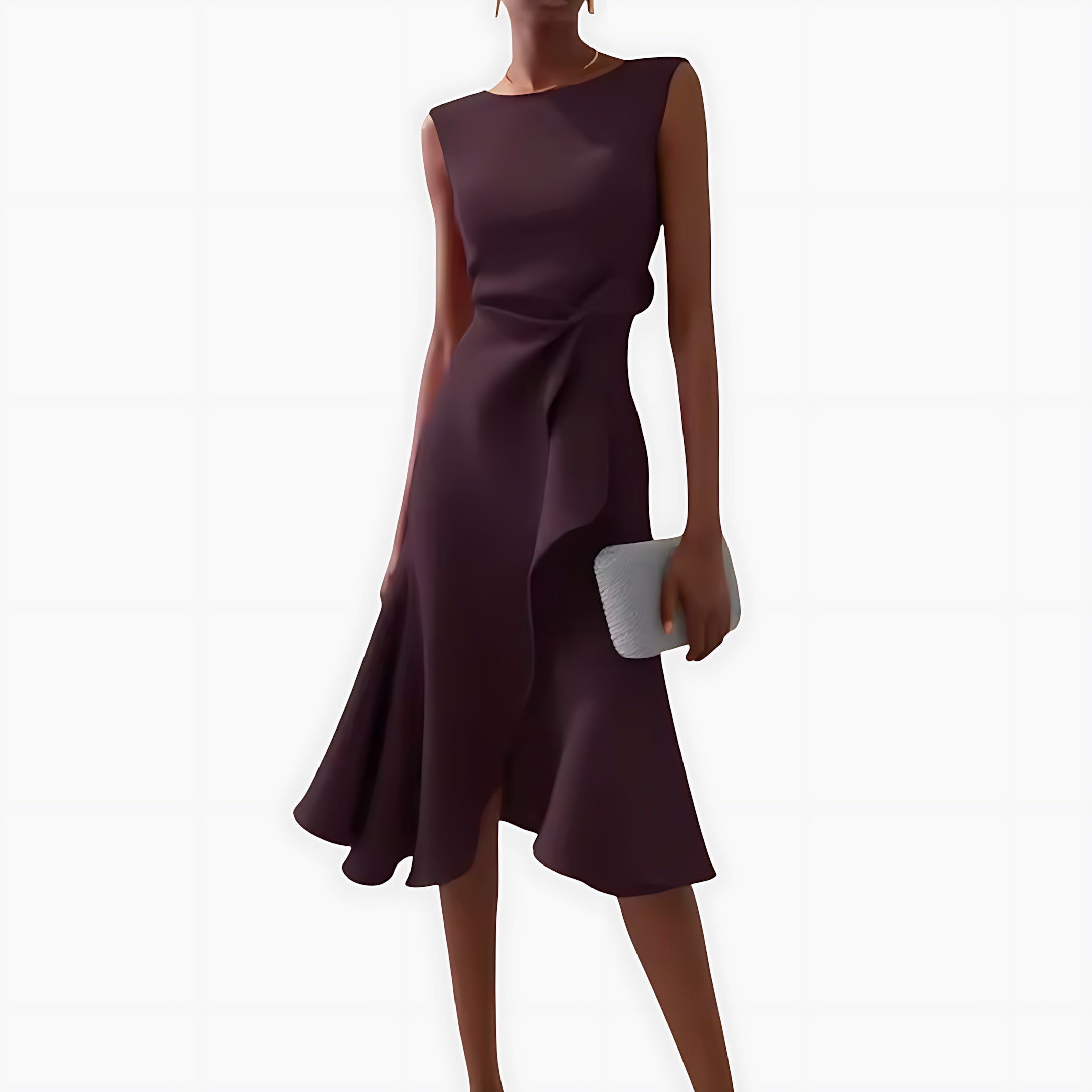 Genesis – Satin Draped Asymmetric Hem Cocktail Dress
