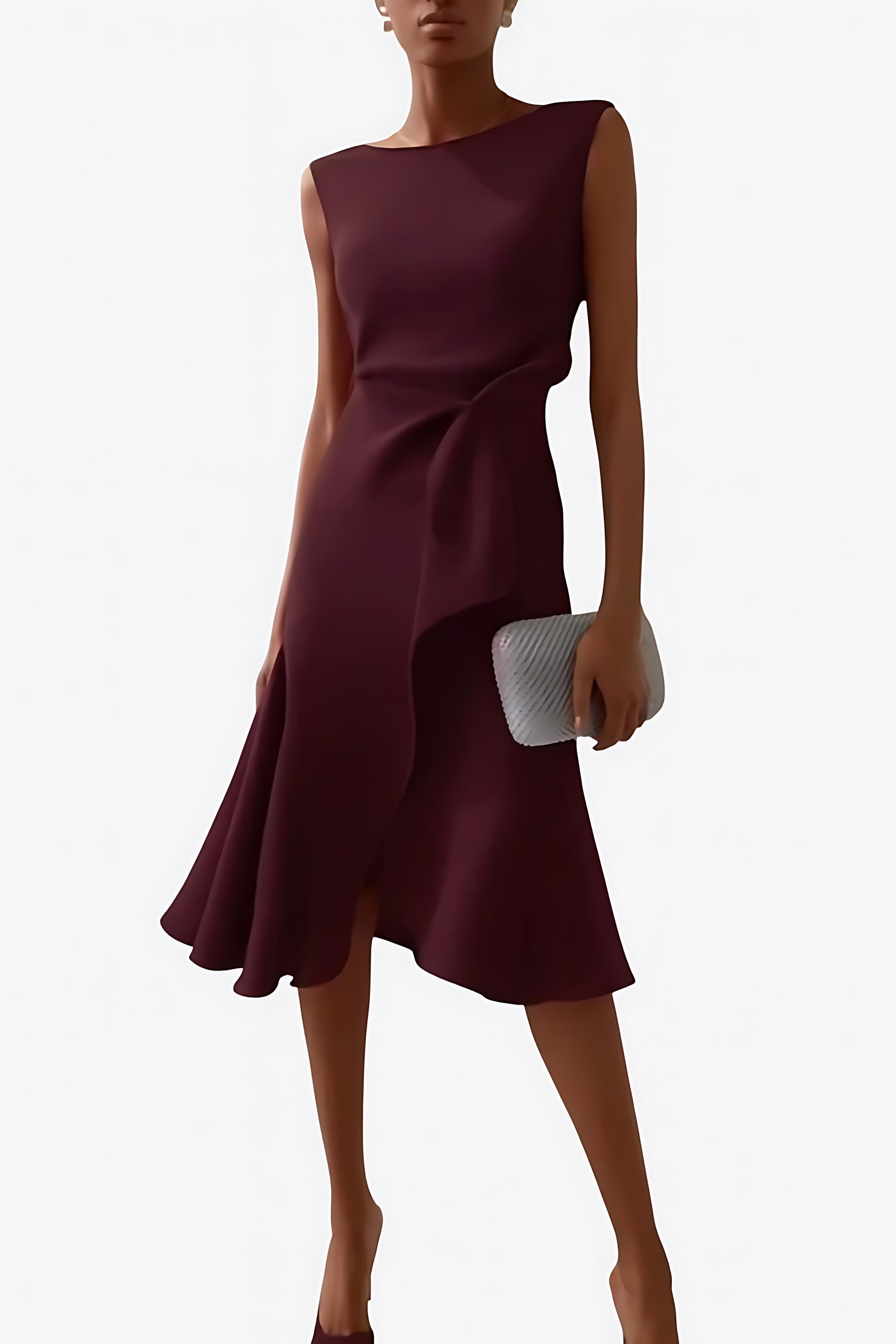 Genesis – Satin Draped Asymmetric Hem Cocktail Dress