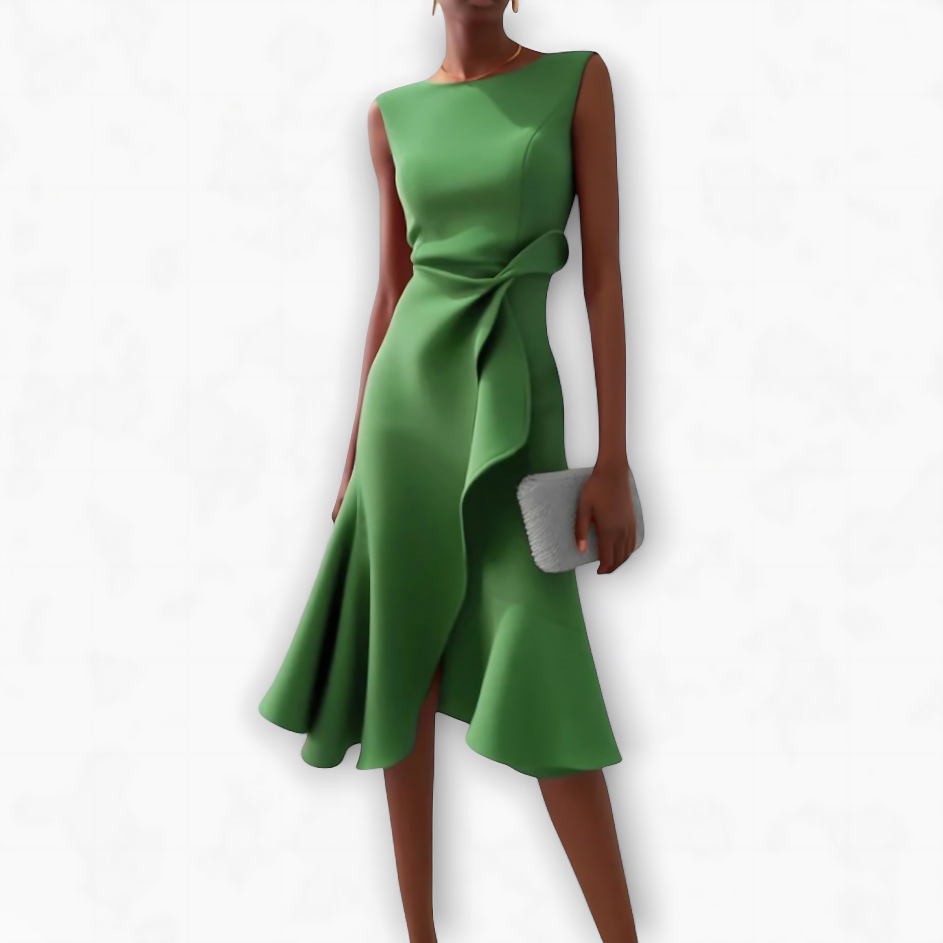 Genesis – Satin Draped Asymmetric Hem Cocktail Dress