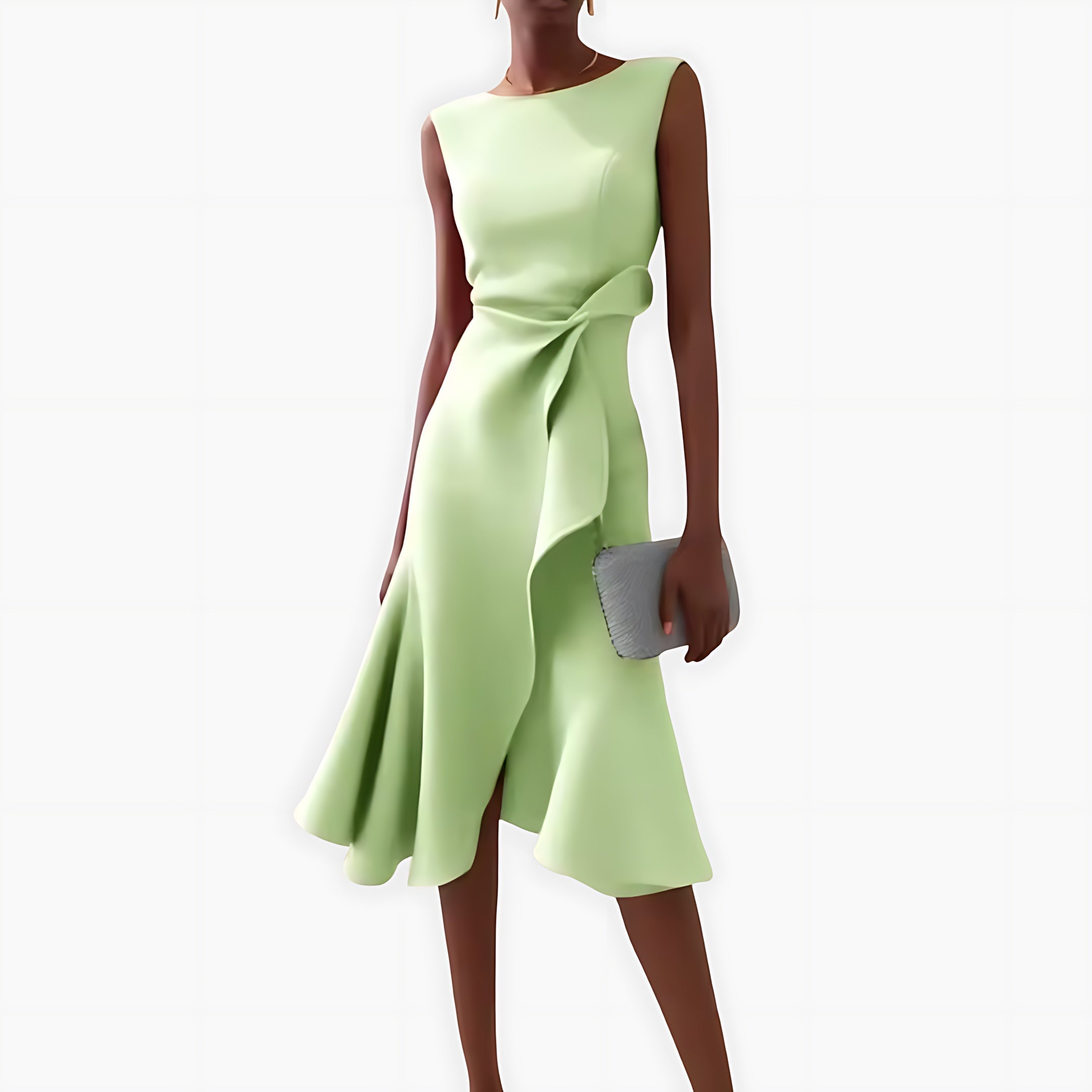 Genesis – Satin Draped Asymmetric Hem Cocktail Dress