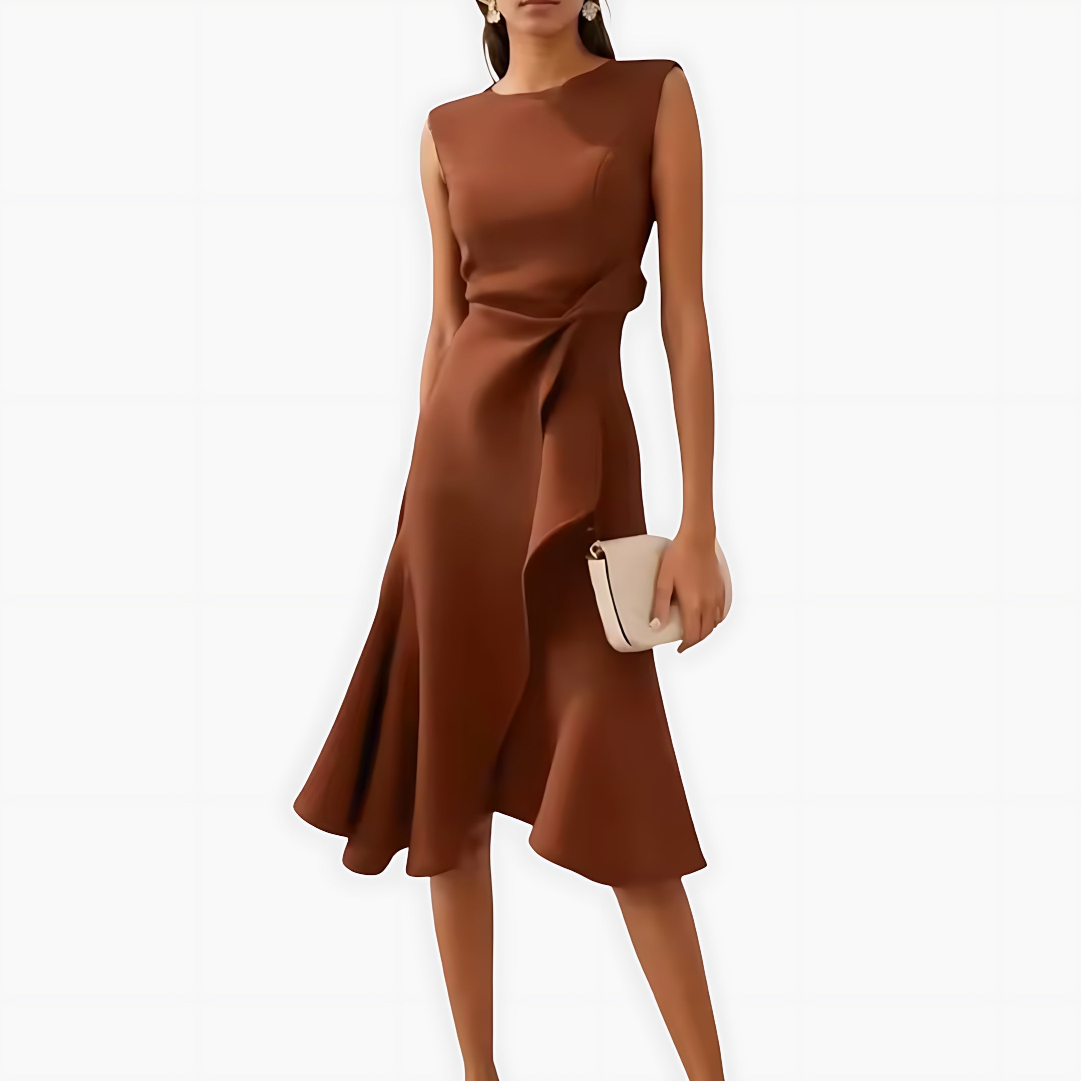 Genesis – Satin Draped Asymmetric Hem Cocktail Dress