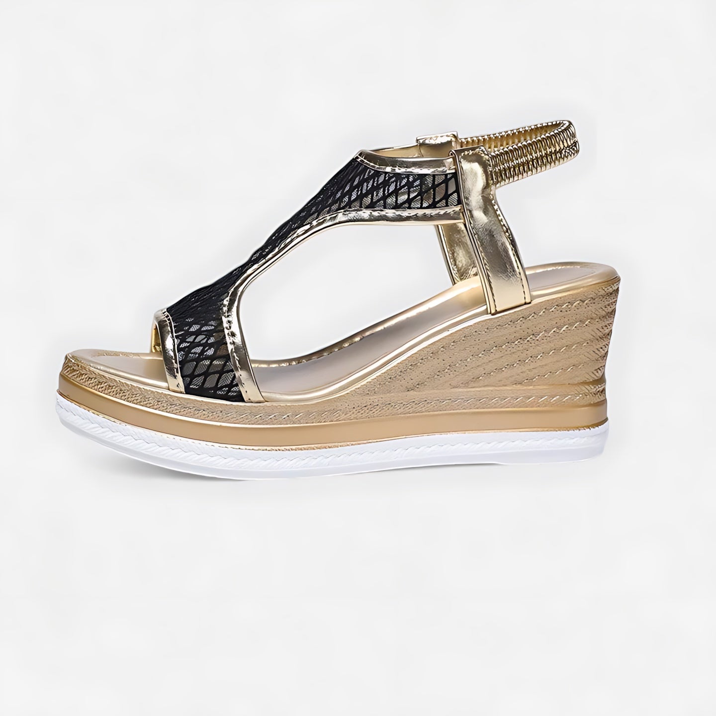 Genesis – Woven Ankle Strap Platform Wedge Sandals