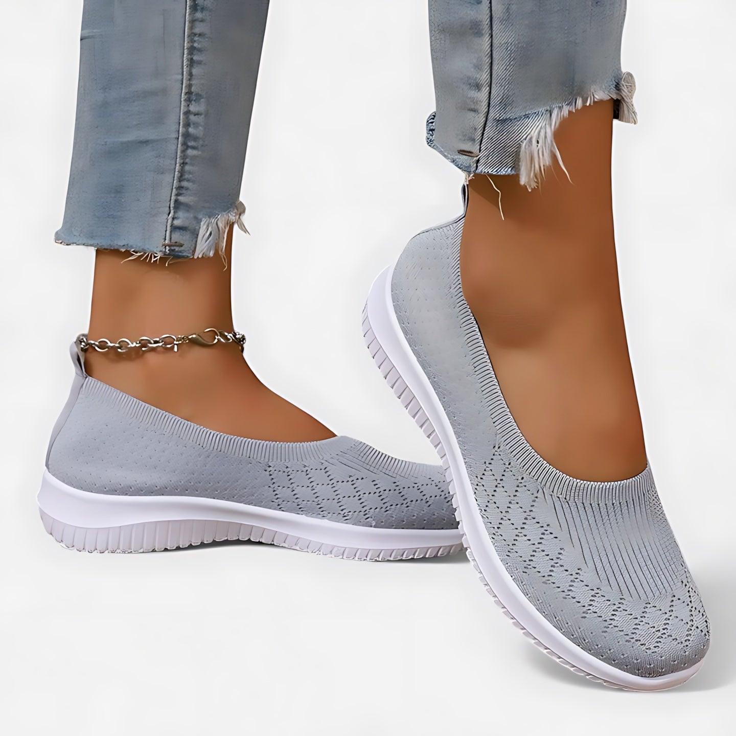 Genevieve – Stretch Knit Slip On Walking Sneakers