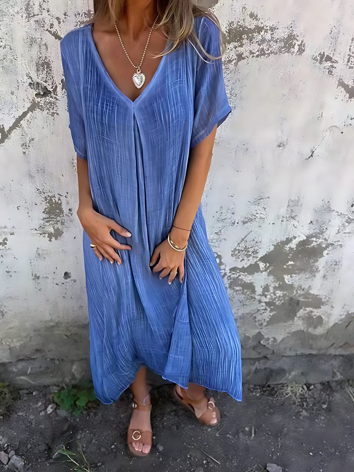Genevieve – V Neck Tiered Summer Maxi Dress