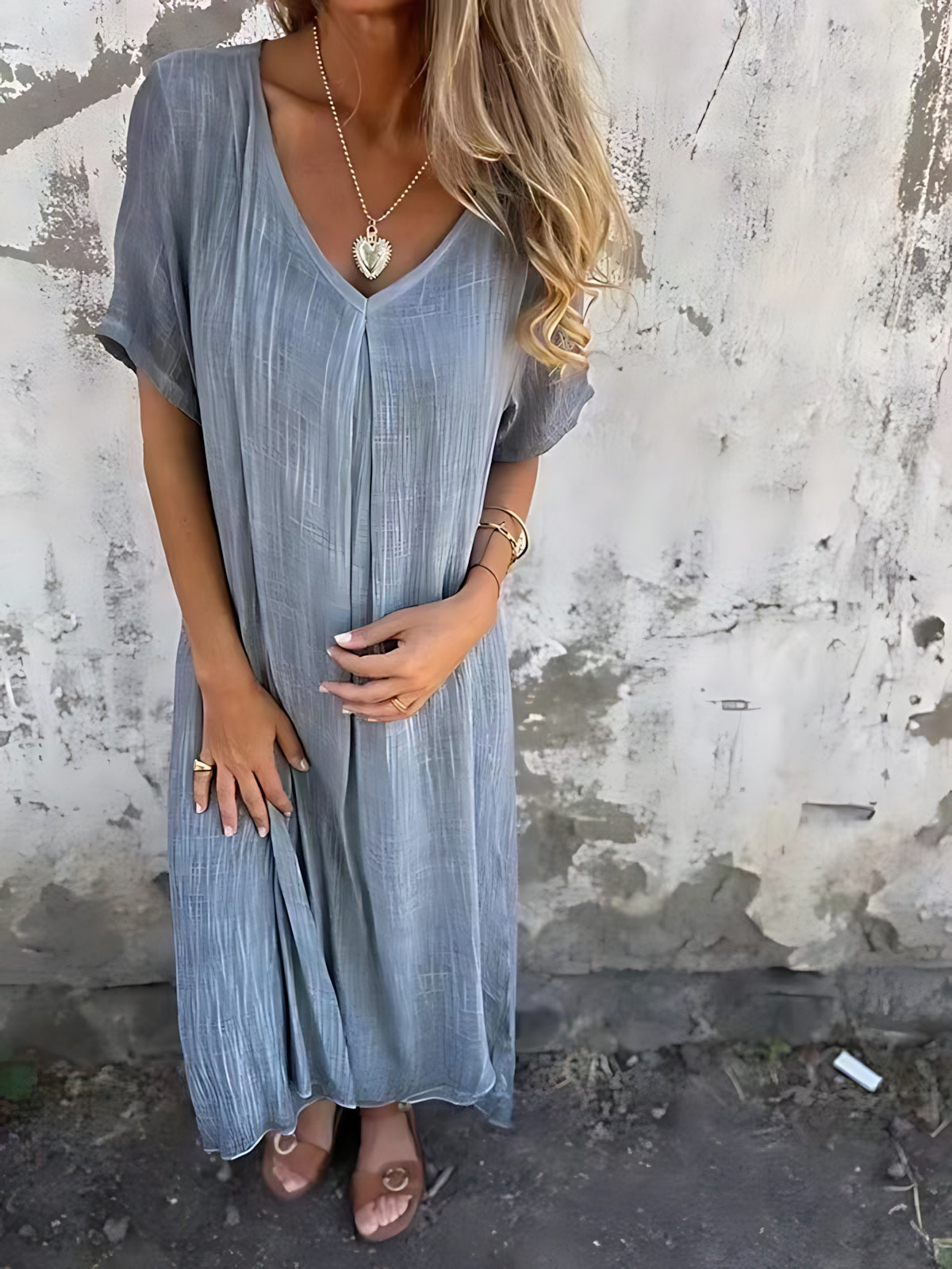 Genevieve – V Neck Tiered Summer Maxi Dress