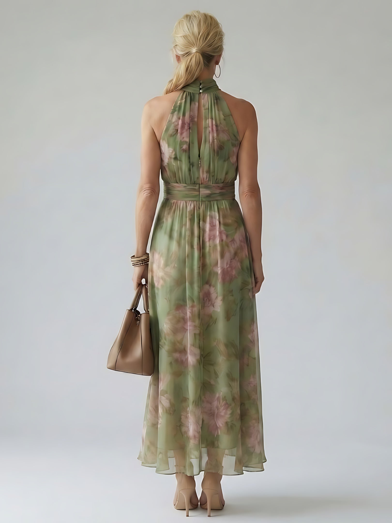 Georgia – Floral Halter Summer Maxi Dress