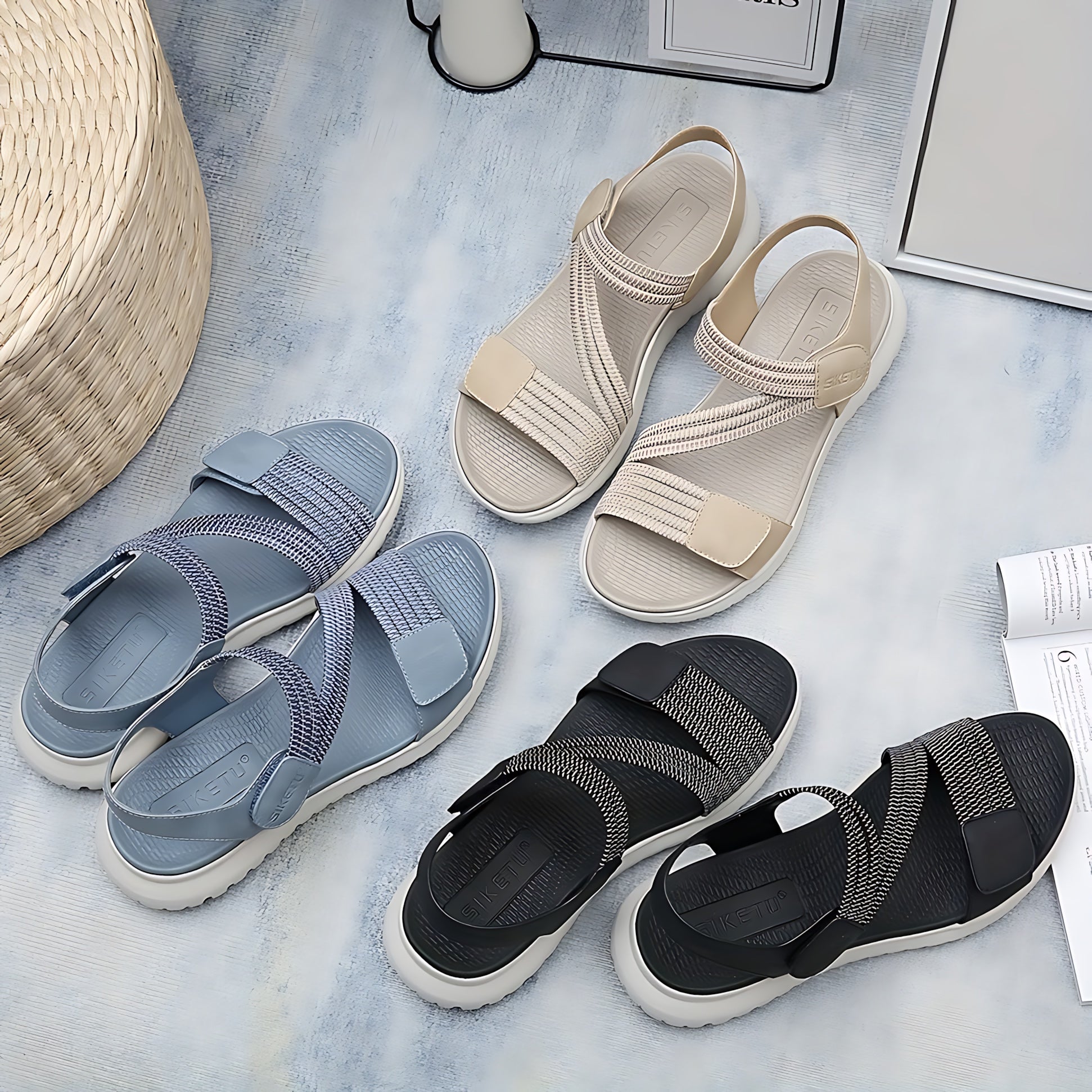 Georgia – Orthopedic Ankle Strap Low Wedge Sandals