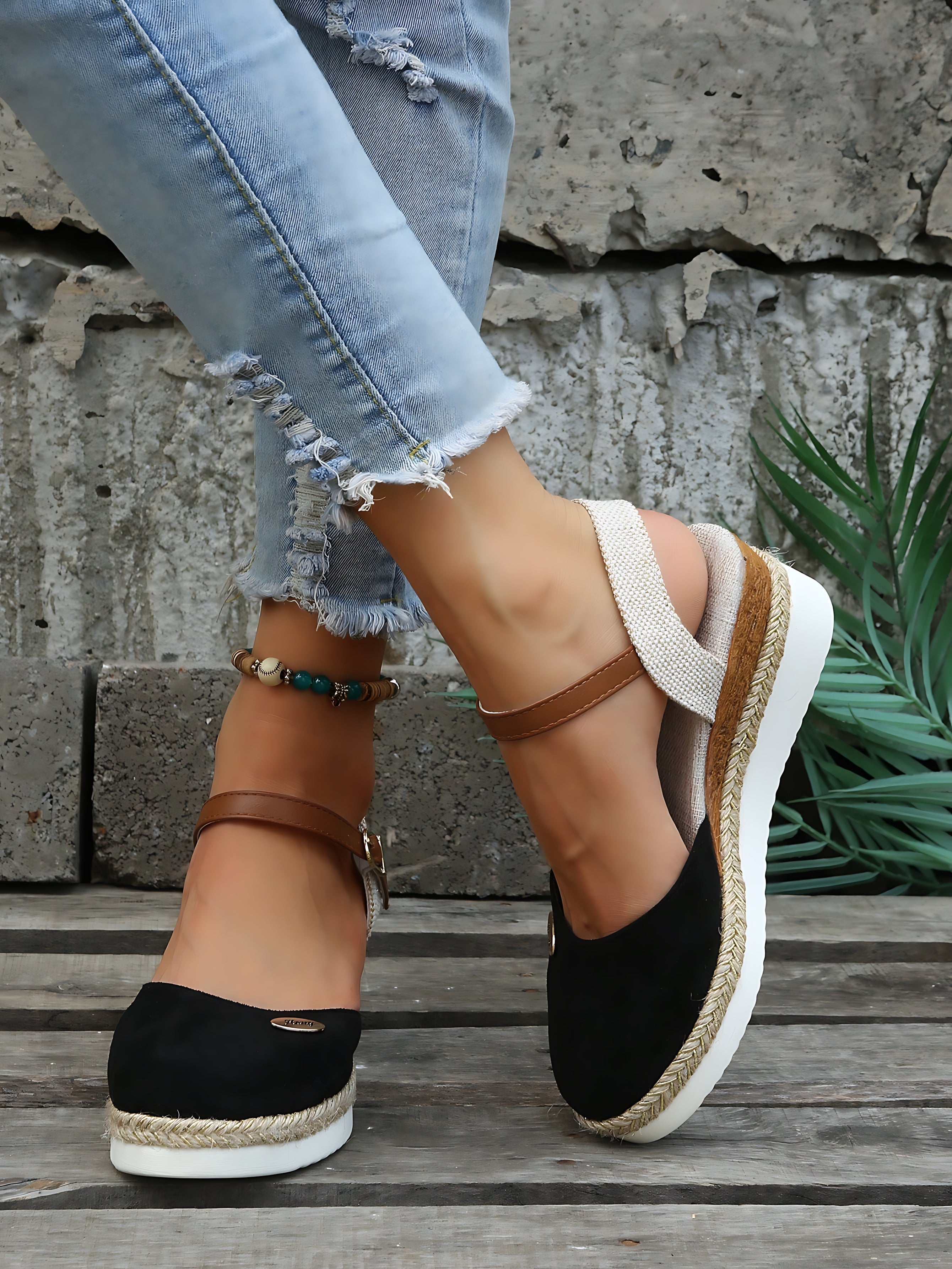 Gianna – Closed Toe Ankle Strap Espadrille Platform Sandals