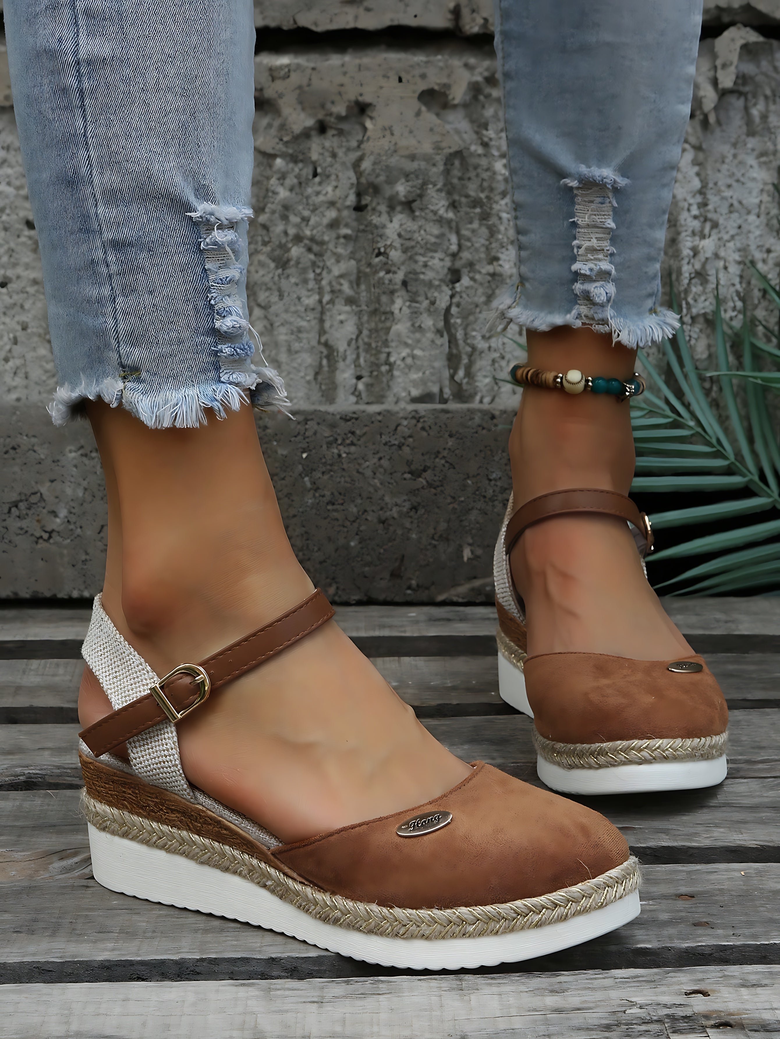Gianna – Closed Toe Ankle Strap Espadrille Platform Sandals