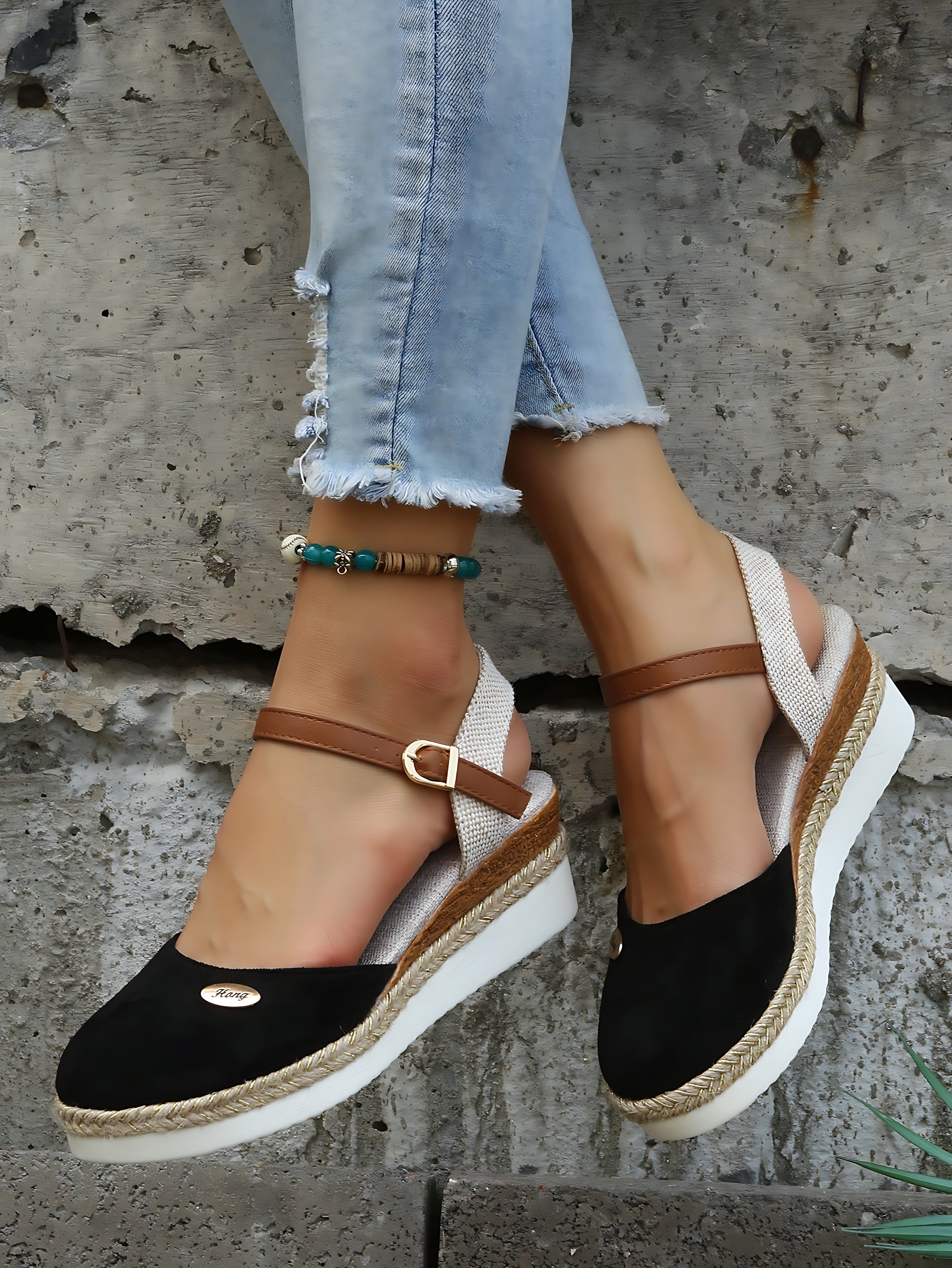 Gianna – Closed Toe Ankle Strap Espadrille Platform Sandals
