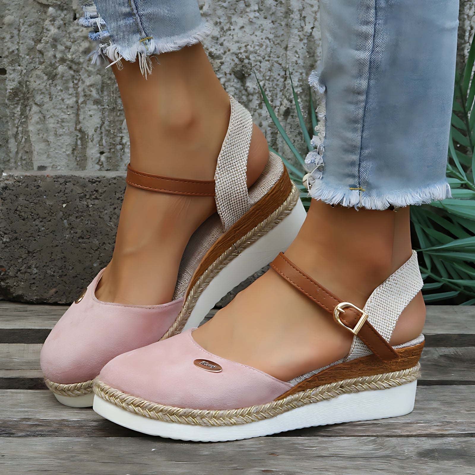 Gianna – Closed Toe Ankle Strap Espadrille Platform Sandals