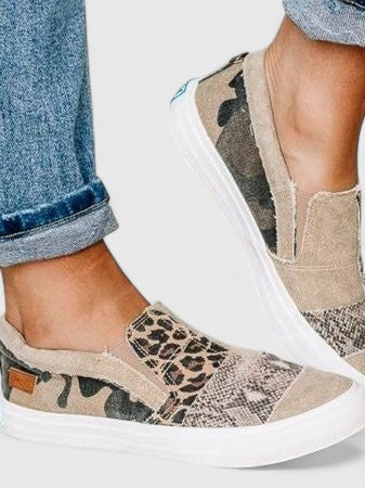 Thea – Leopard Print Canvas Slip On Sneakers