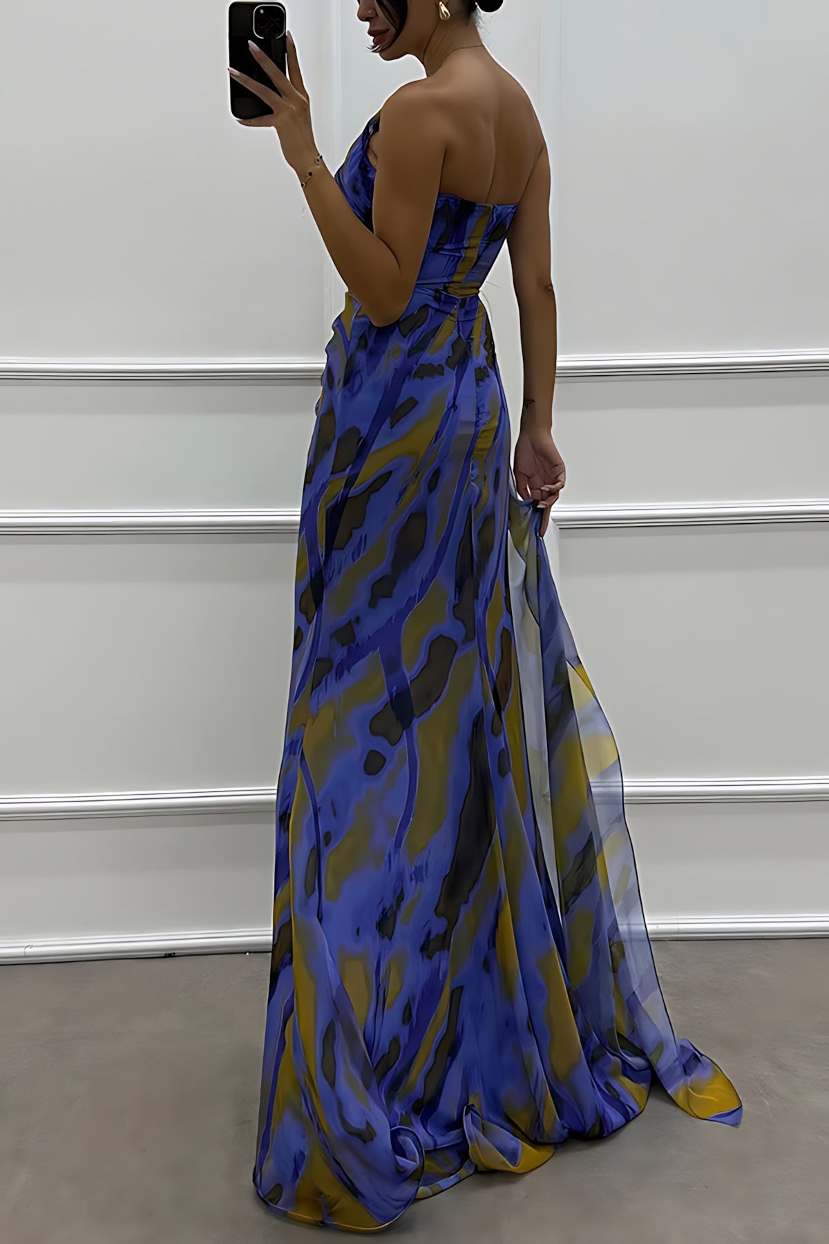 Grace – Chiffon One Shoulder Evening Maxi Dress