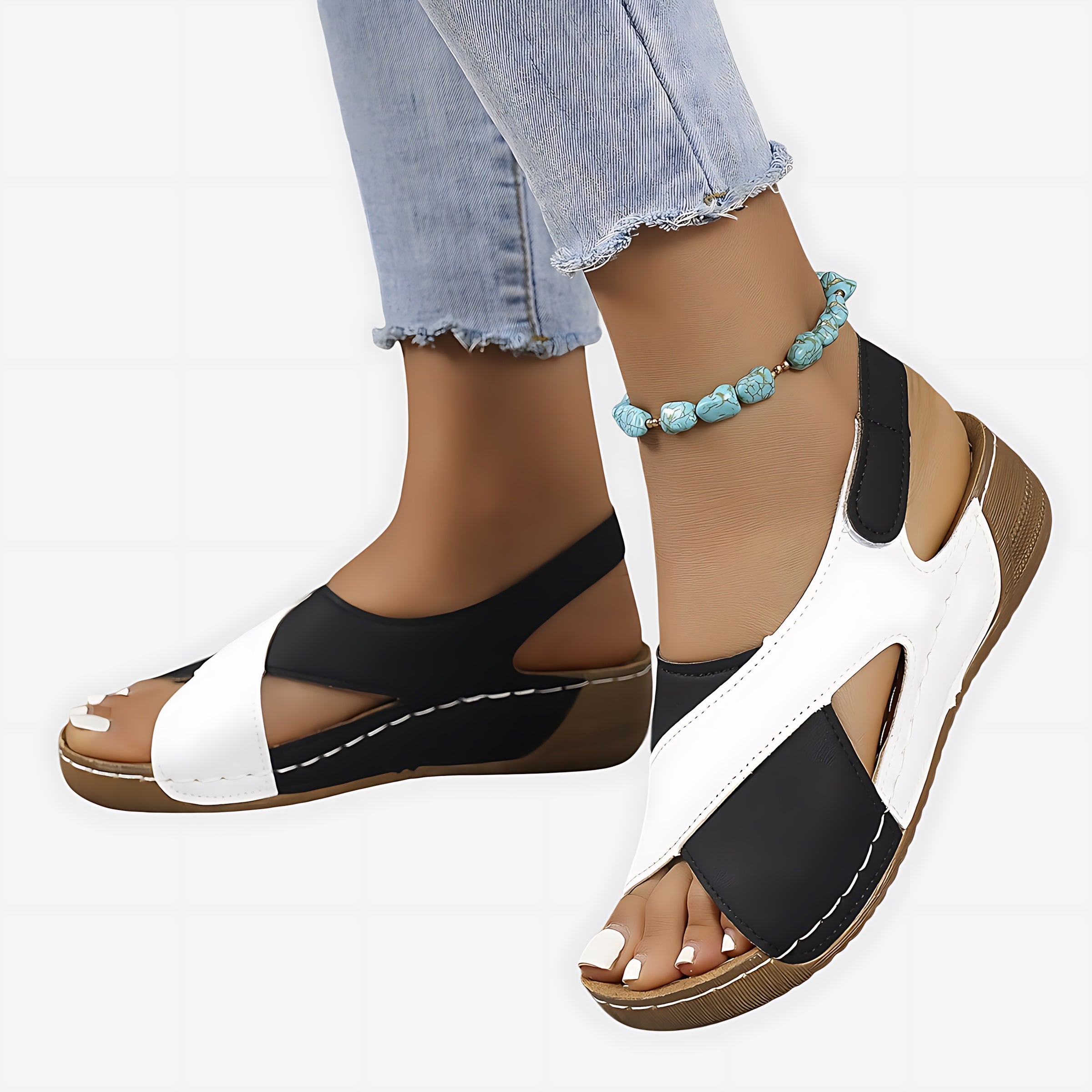Hadley – Crossover Slingback Low Wedge Sandals