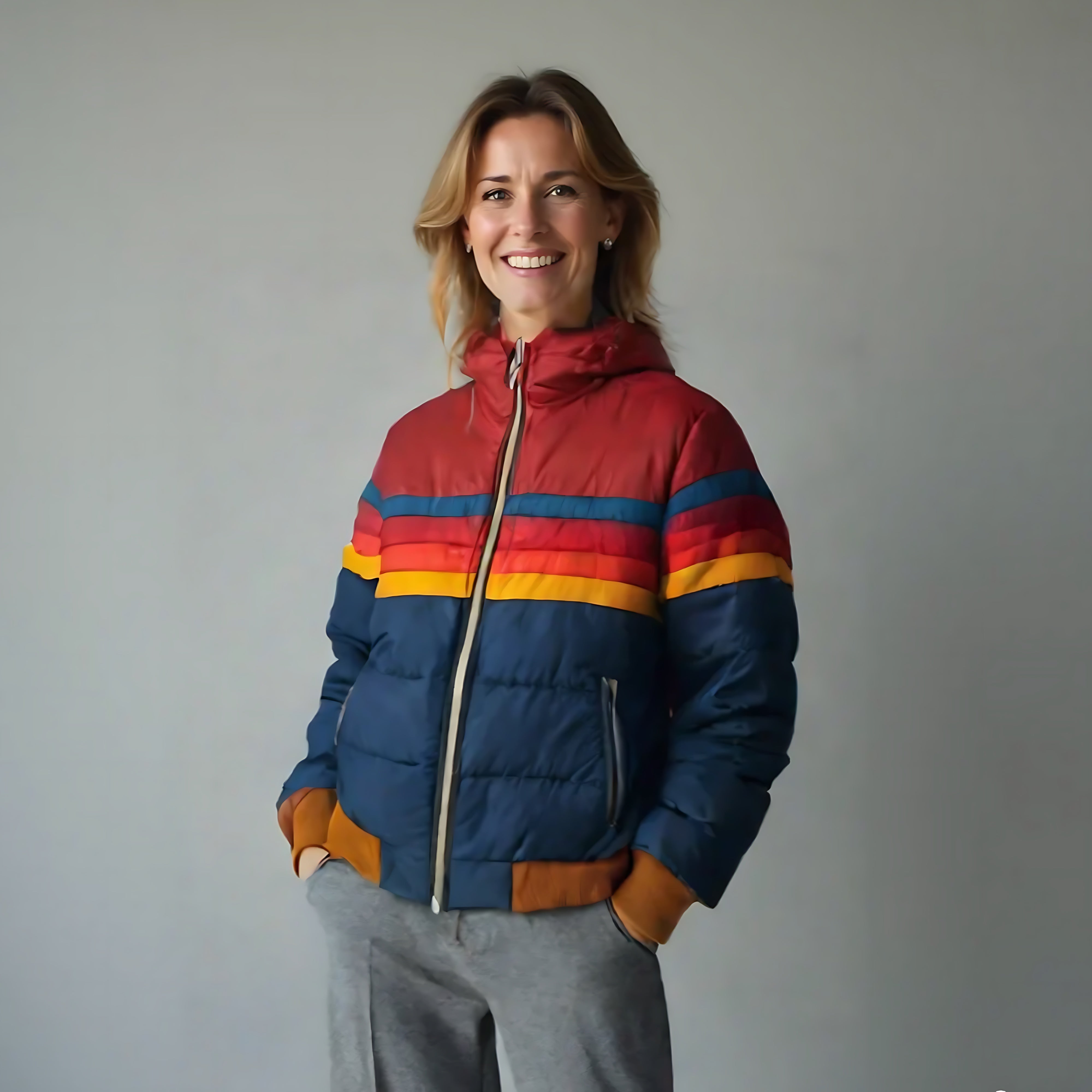 Hadley – Retro Striped Zip Up Knit Jacket