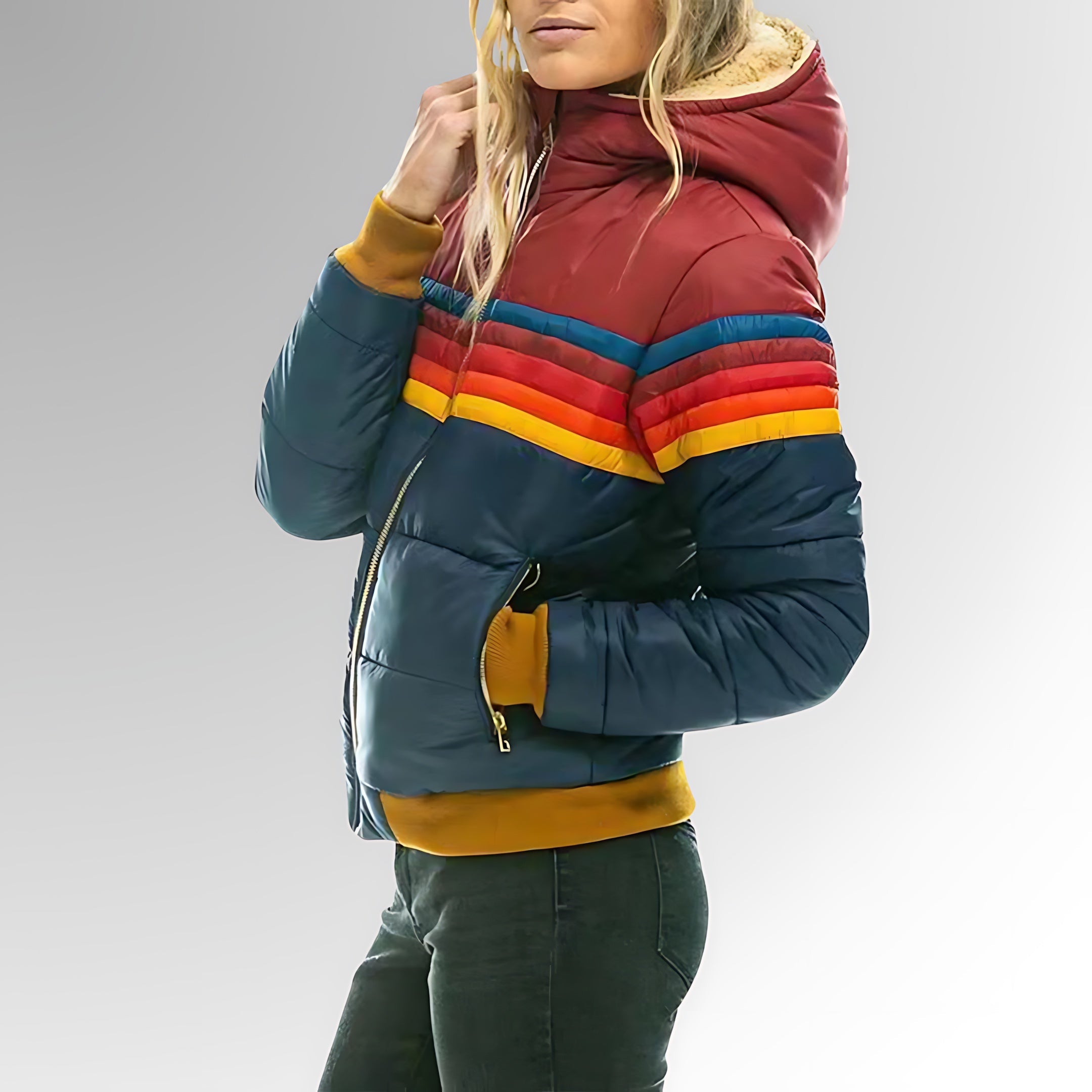 Hadley – Retro Striped Zip Up Knit Jacket