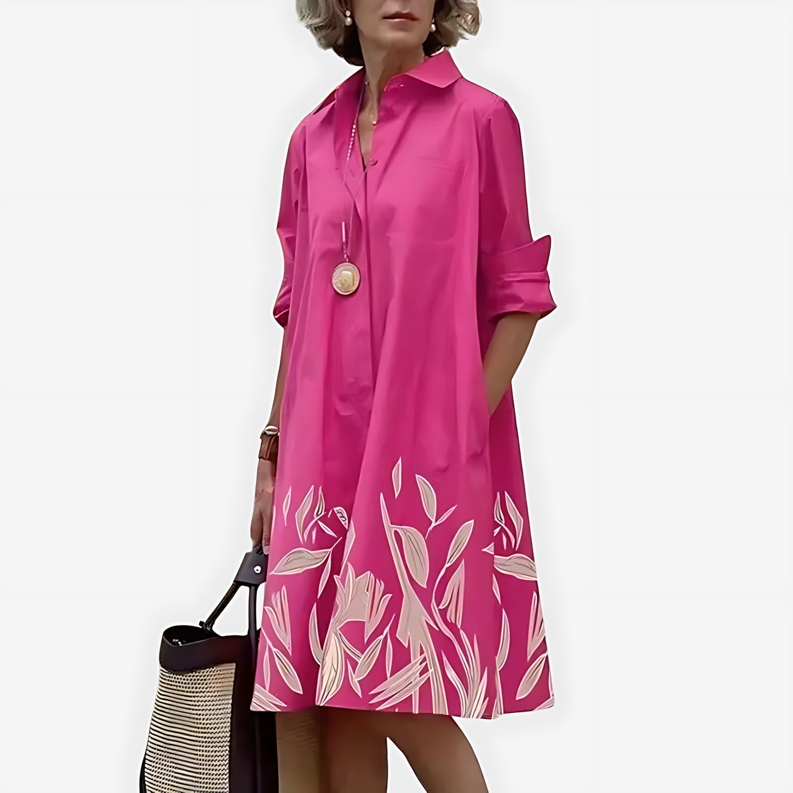 Hannah – Collared A Line Shirt Dress