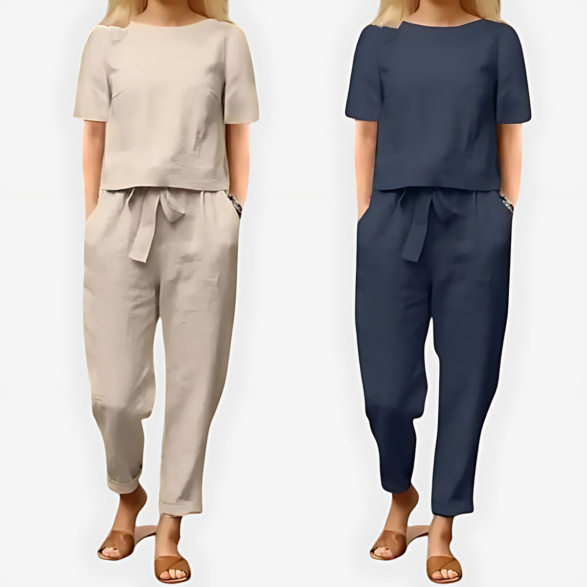 Hannah – Short Sleeve Boxy Top and Tapered Pants Co-ord