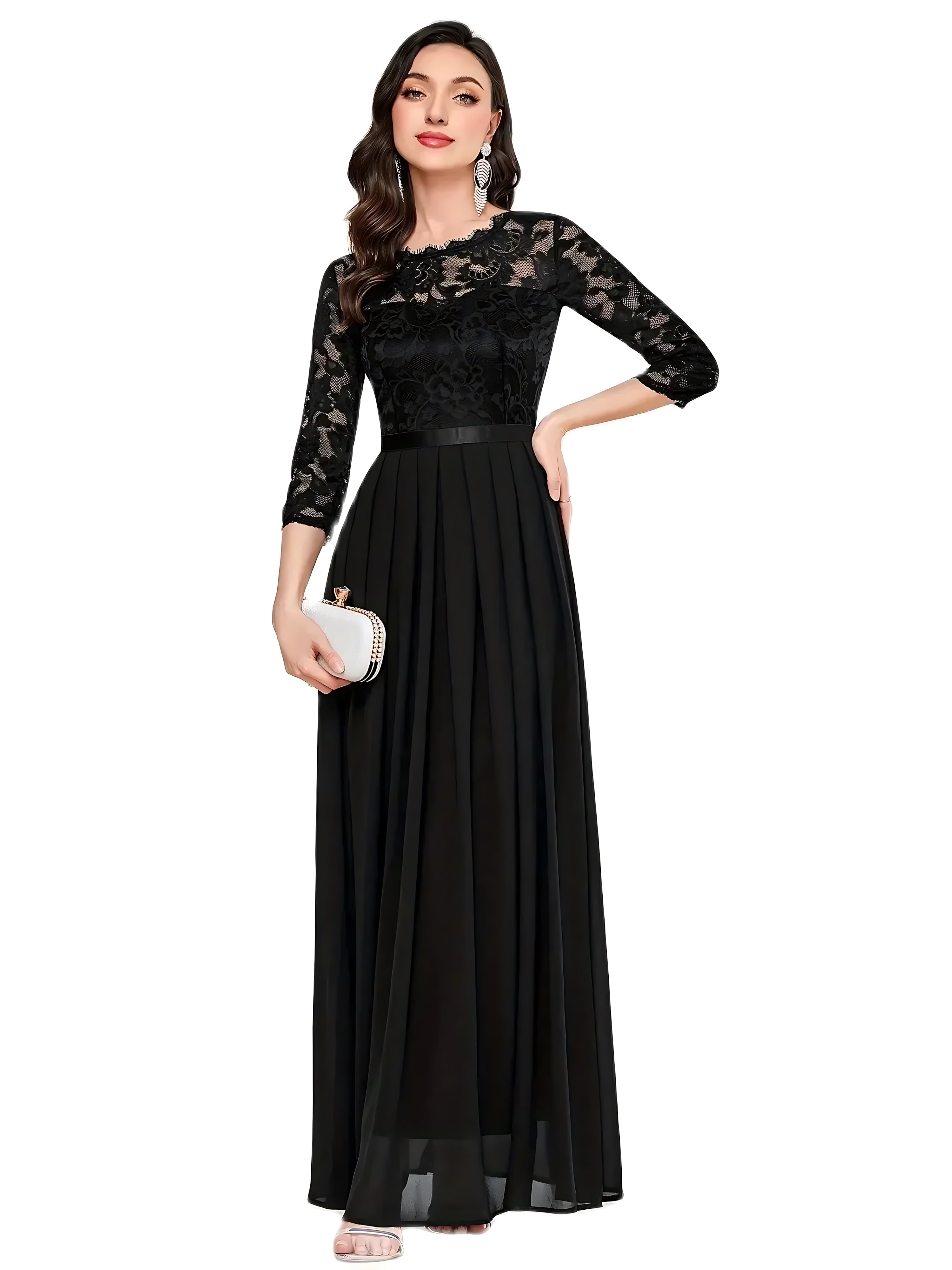 Harmony – Lace Chiffon Formal Maxi Dress