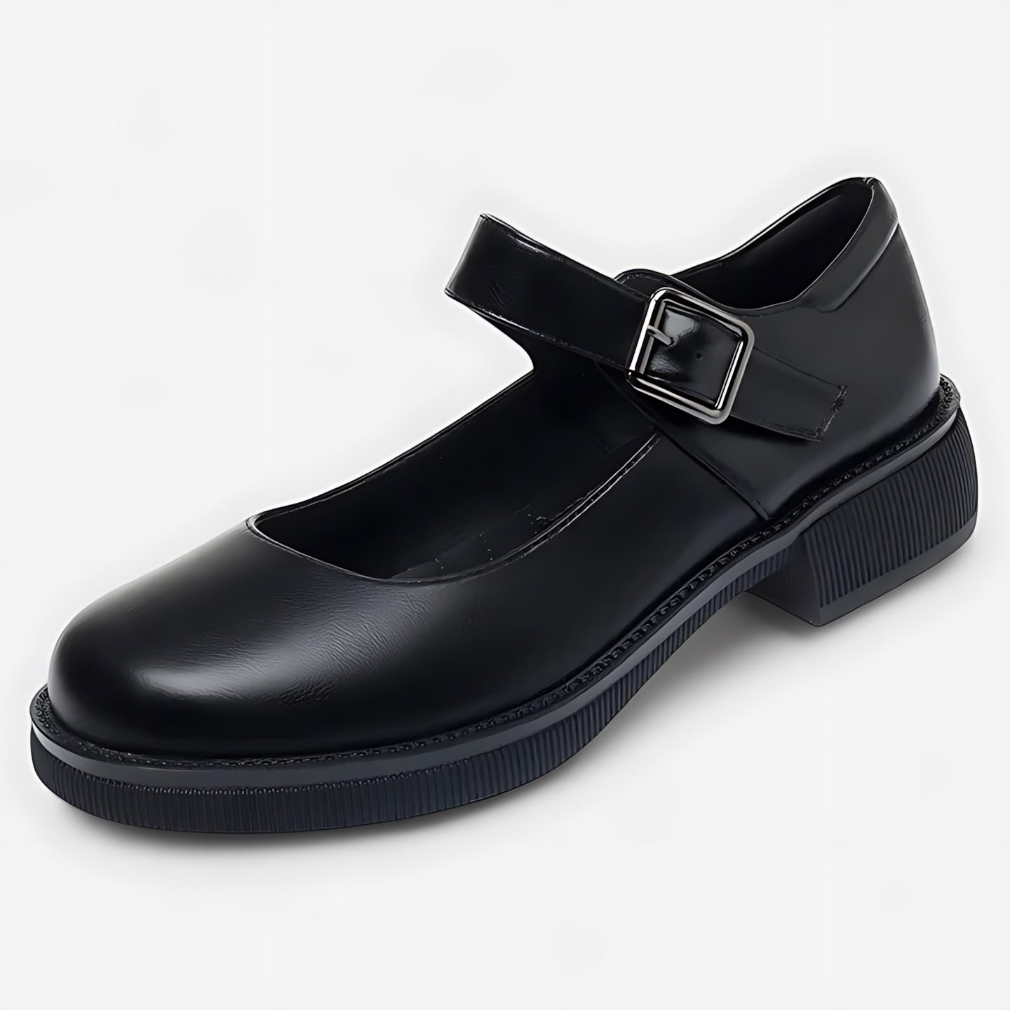 Harper – Leather Block Heel Mary Jane Shoes