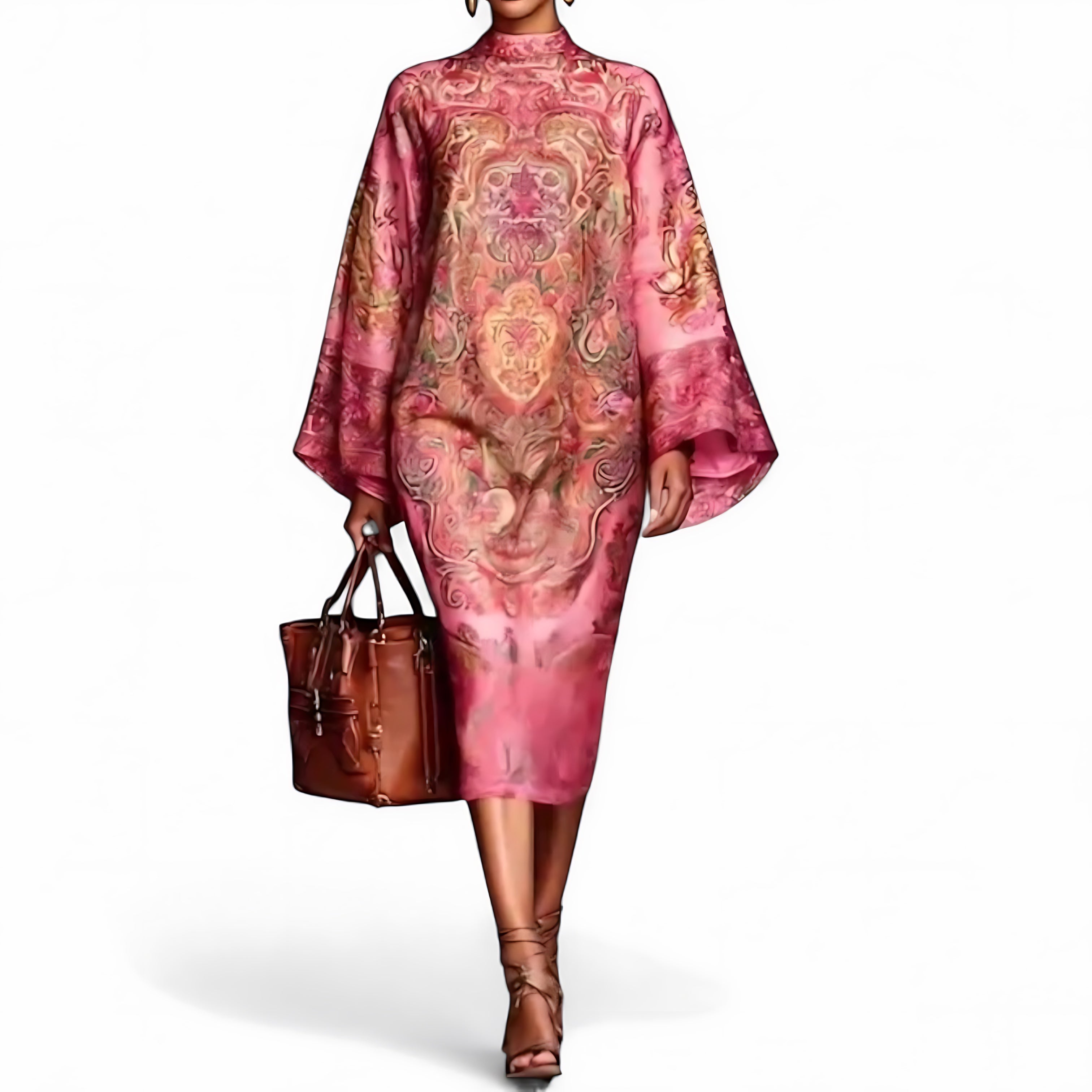 Harper – Satin Paisley Print Kaftan Maxi Dress