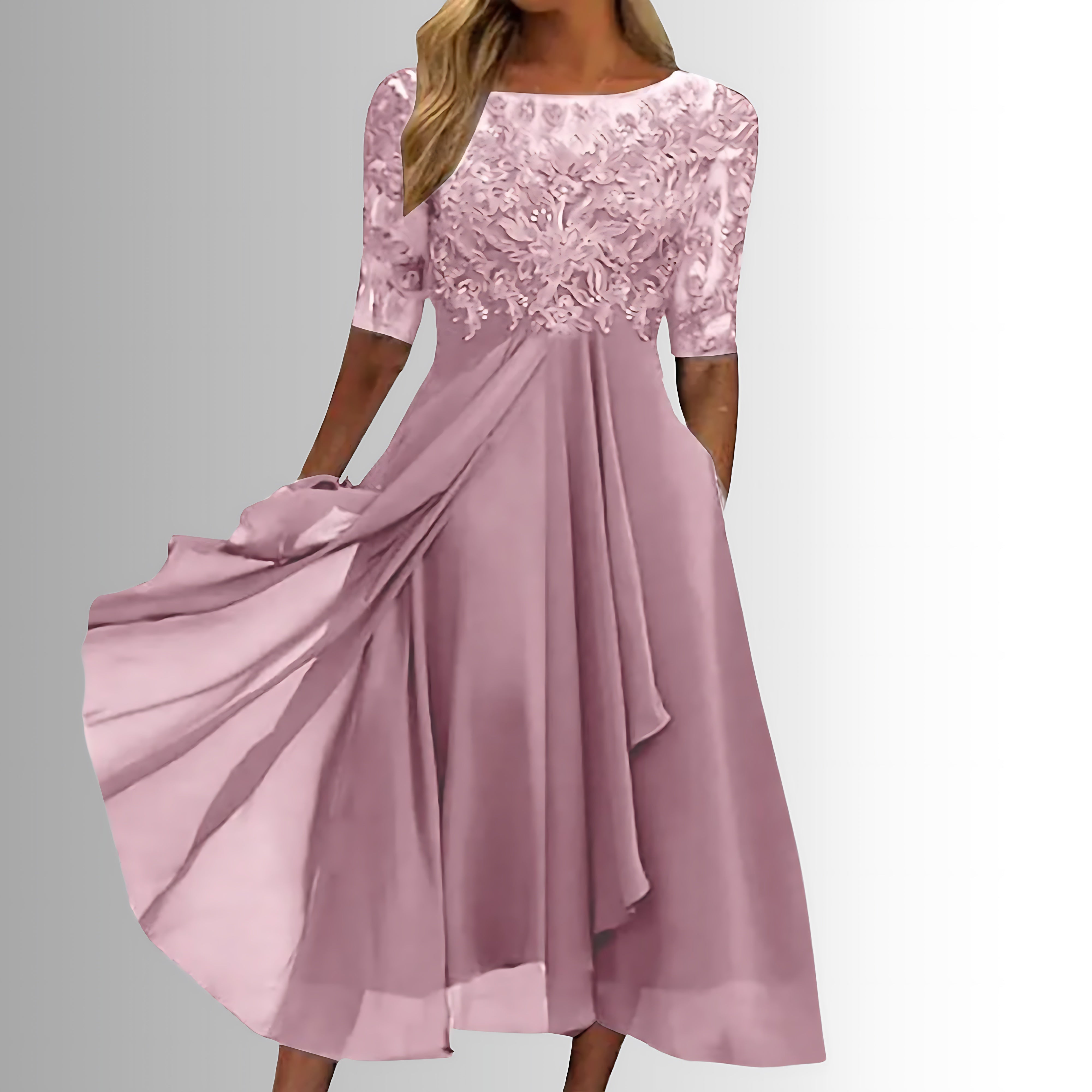 Harriet – Lace Chiffon Formal Maxi Dress