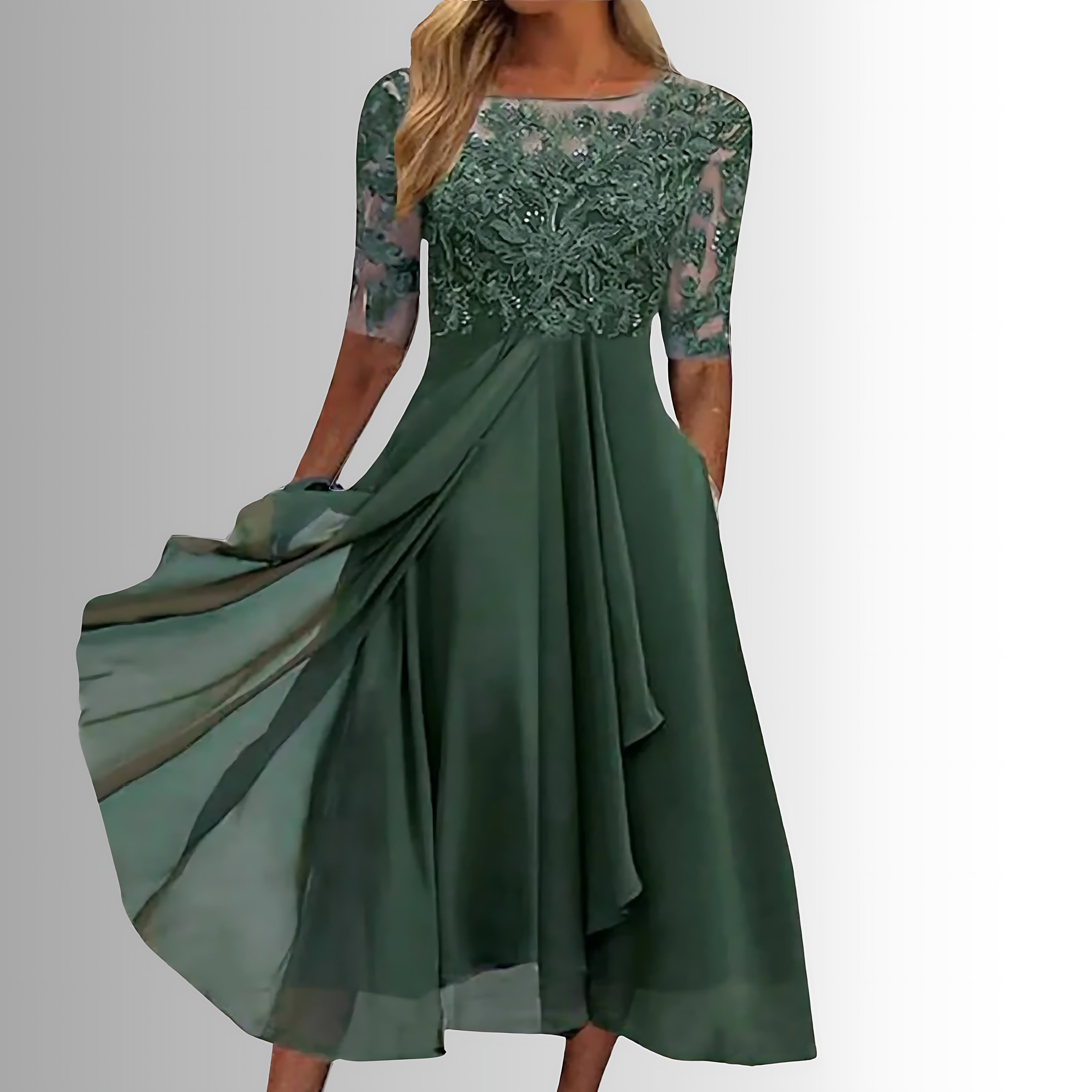 Harriet – Lace Chiffon Formal Maxi Dress