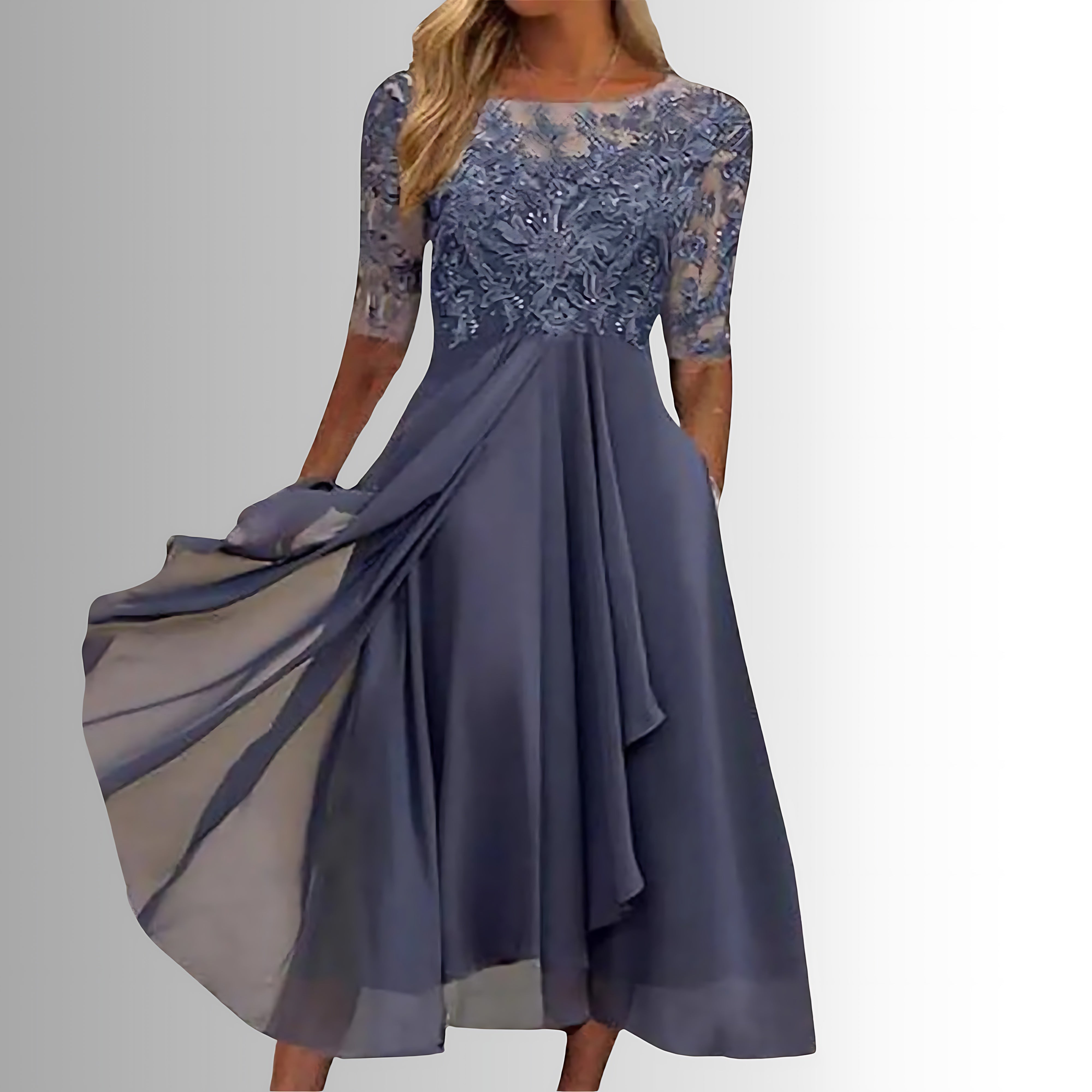 Harriet – Lace Chiffon Formal Maxi Dress