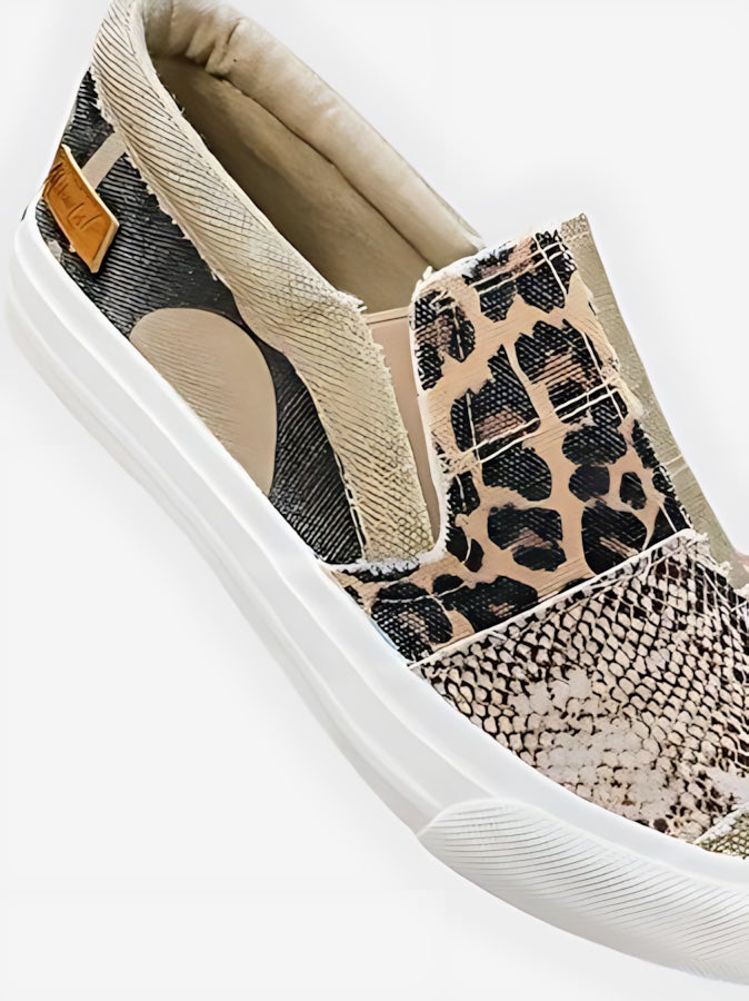 Harriet – Leopard Print Canvas Slip On Sneakers