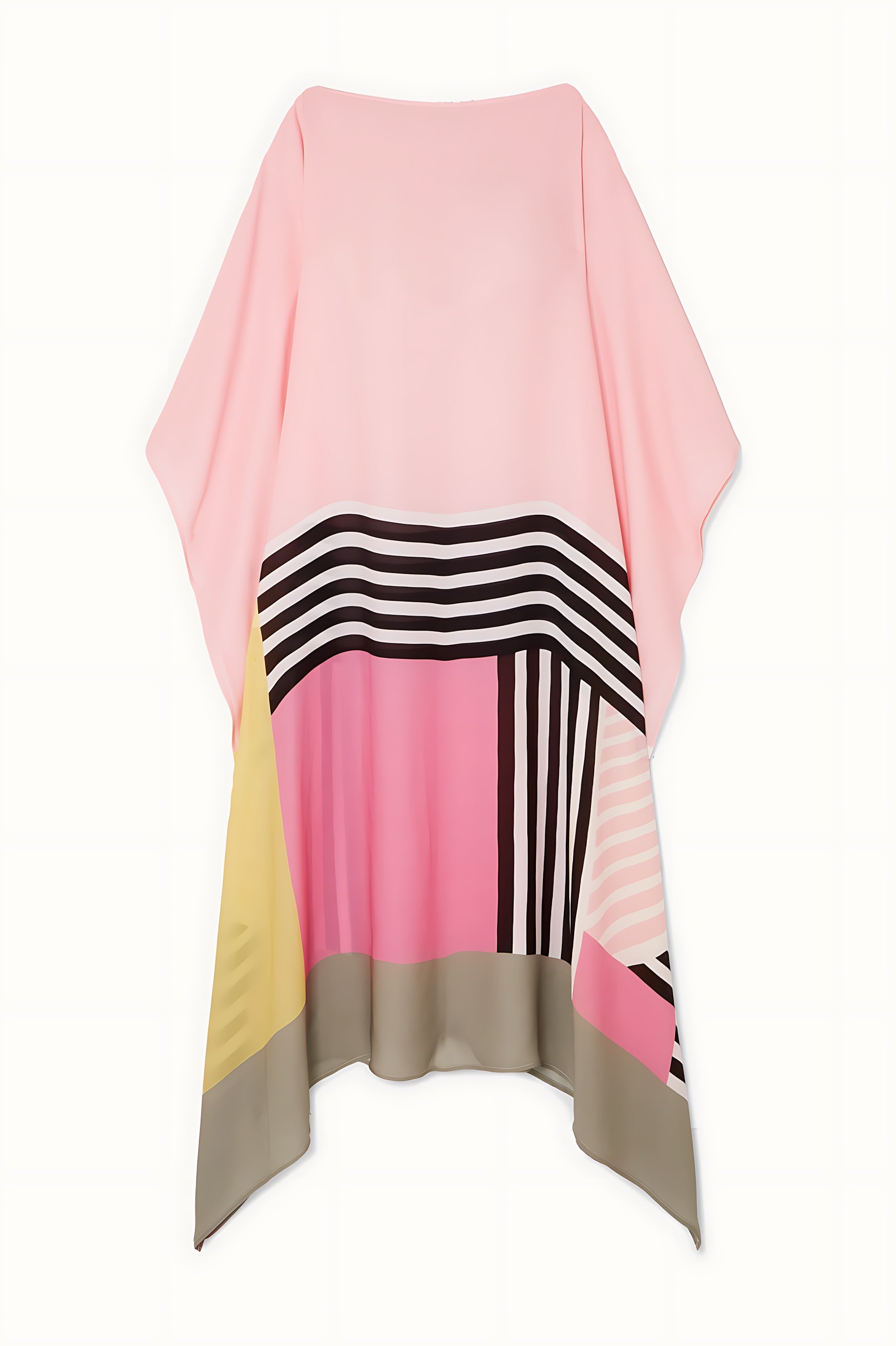Hazel – Geometric Print Batwing Sleeve Kaftan Maxi Dress