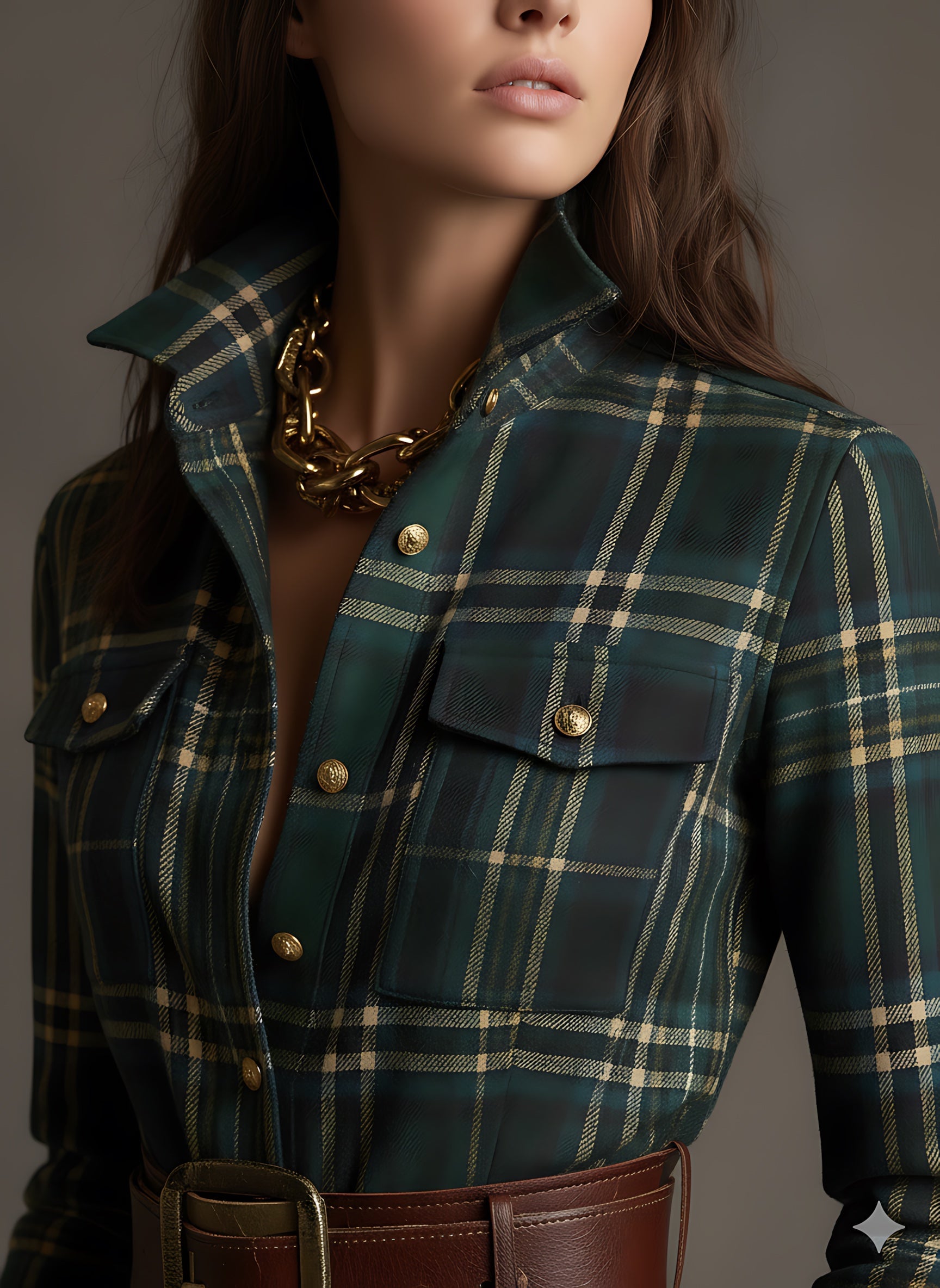 Hazel – Plaid Long Sleeve Maxi Shirt Dress