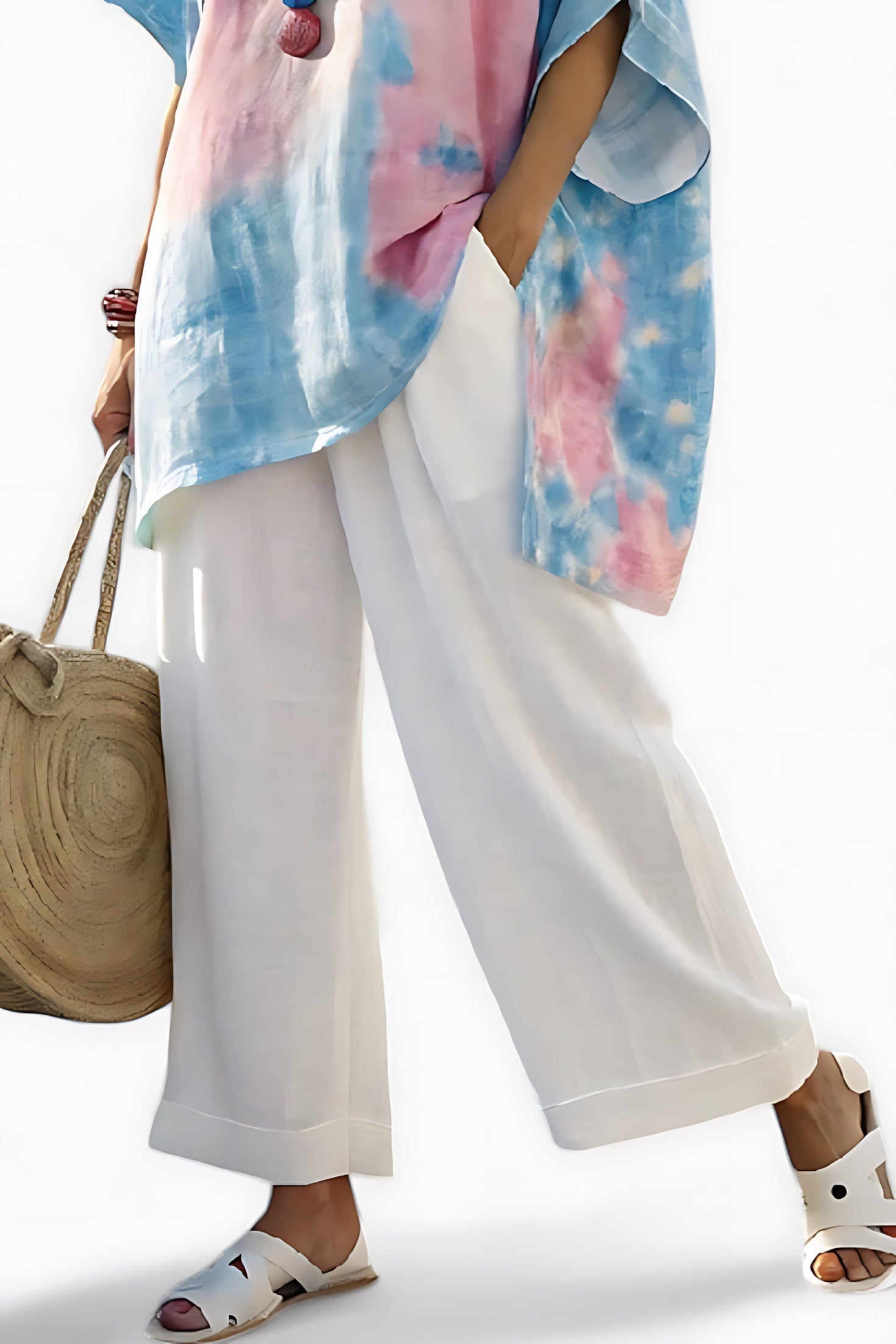 Helena – Tie Dye Oversized Top and Wide Leg Pants Set