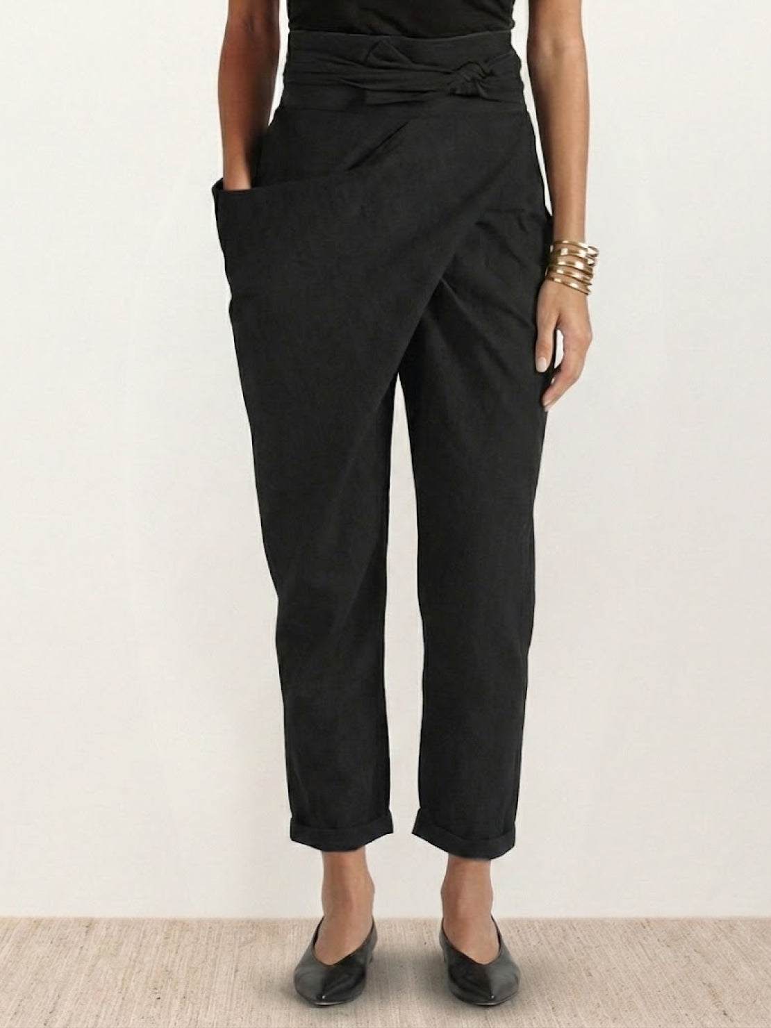 Posy – Wrap Front Cropped Tapered Pants