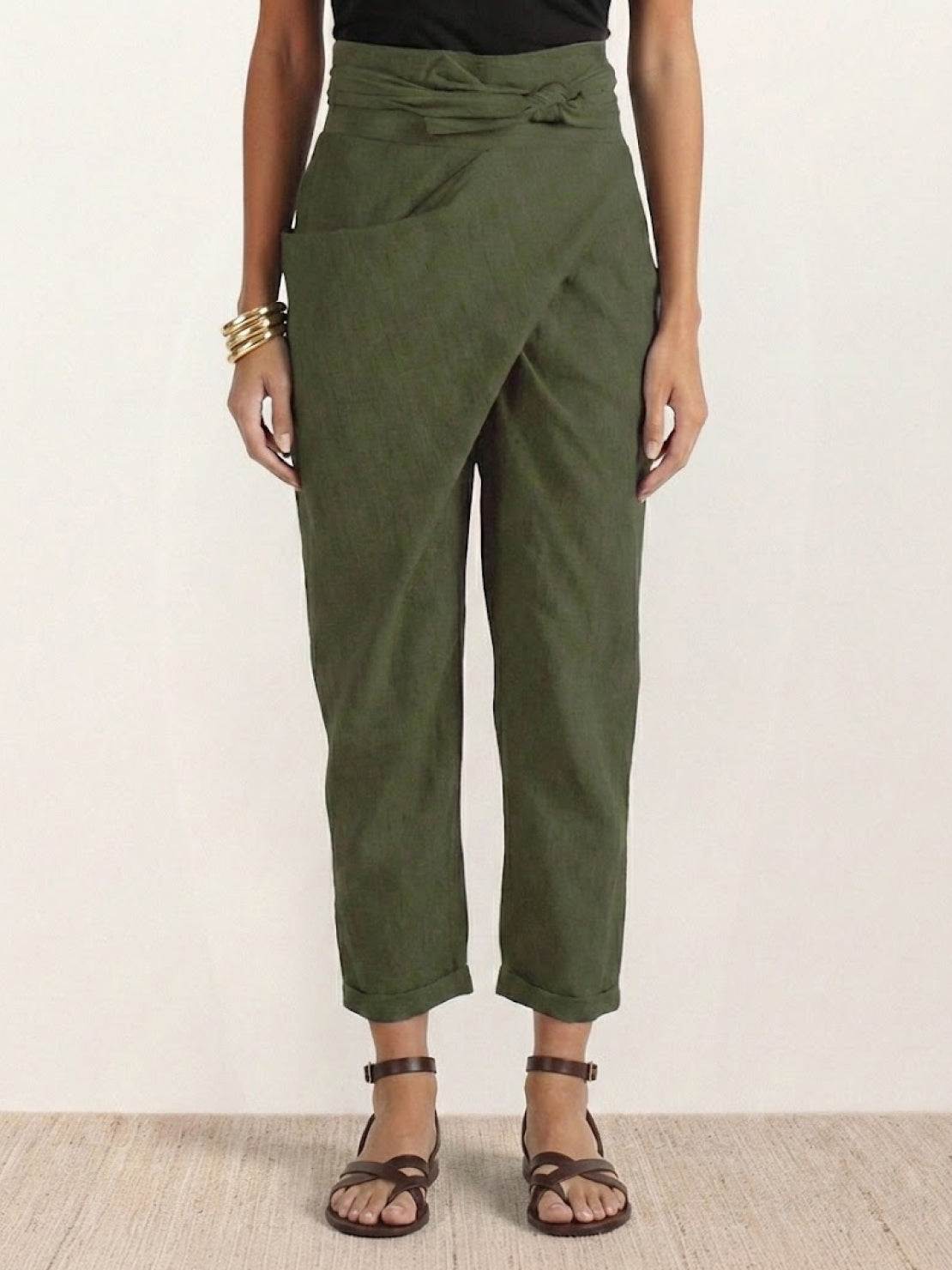 Savannah – Wrap Front Cropped Tapered Pants