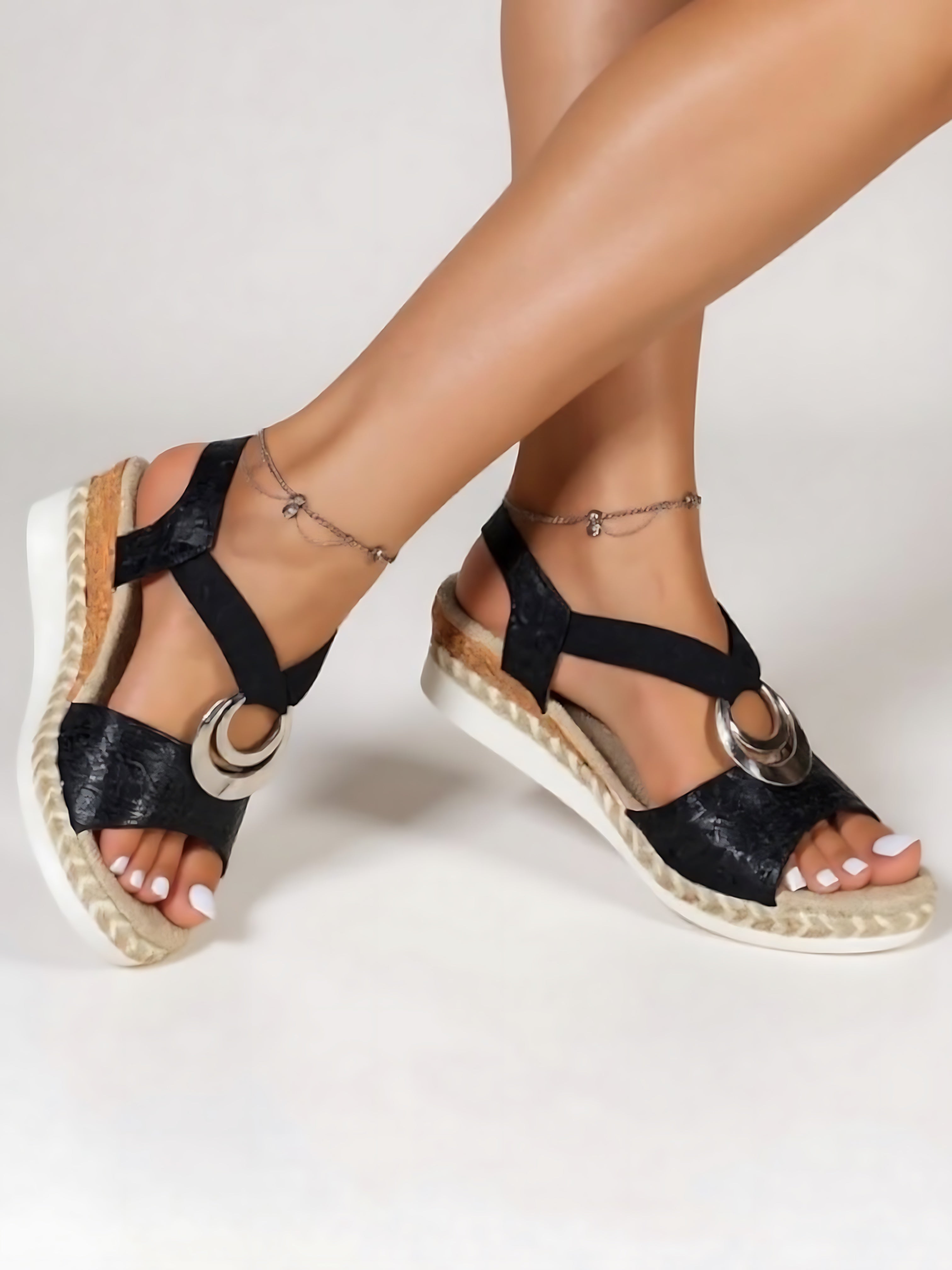 Hope – Embellished Double Strap Platform Sandals