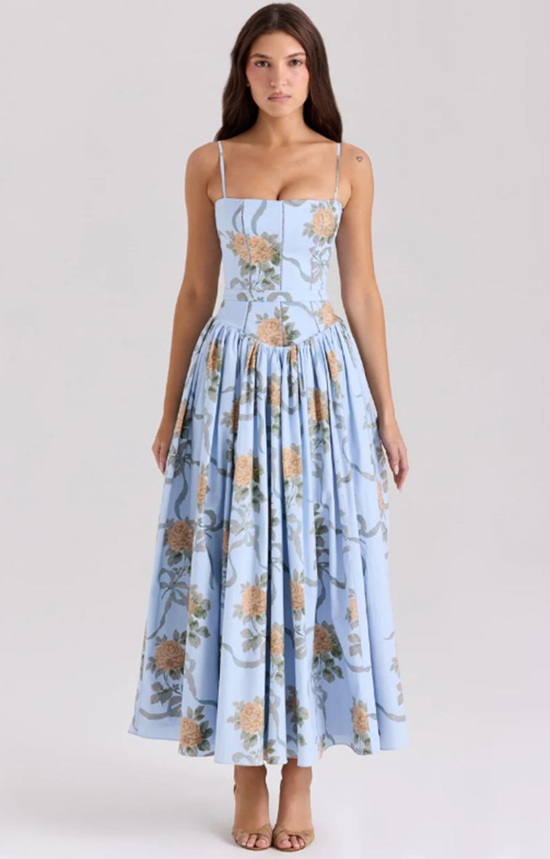 Lena – Strapless A Line Formal Maxi Dress