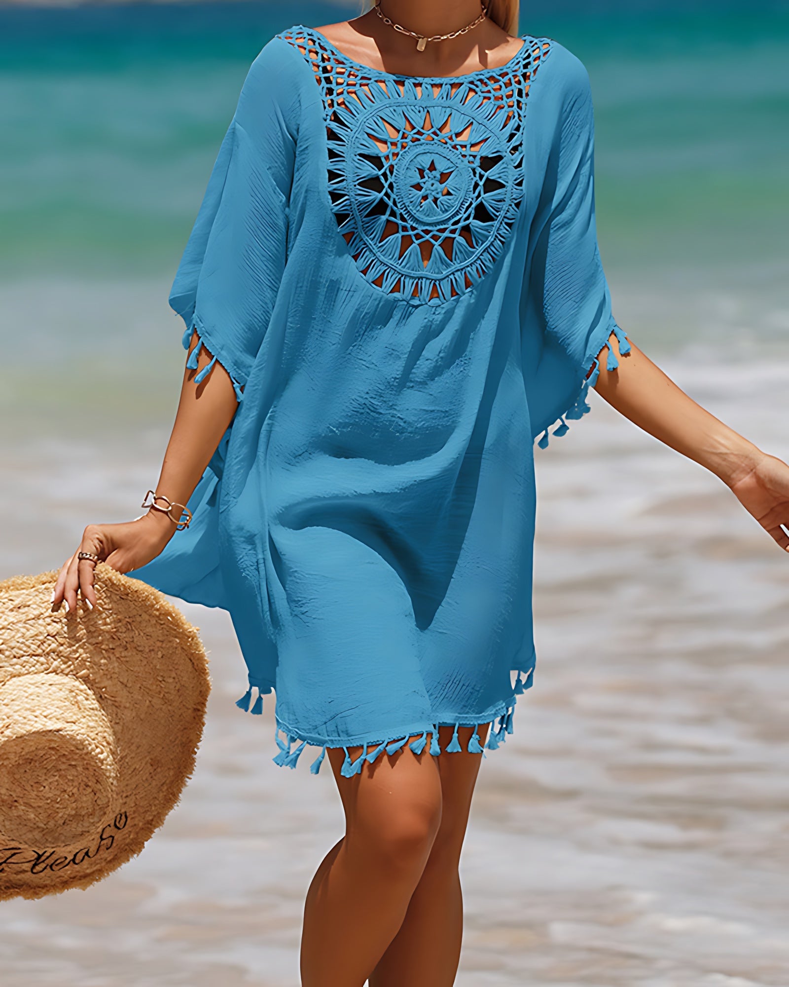 Imogen – Crochet Tassel Kaftan Beach Cover Up
