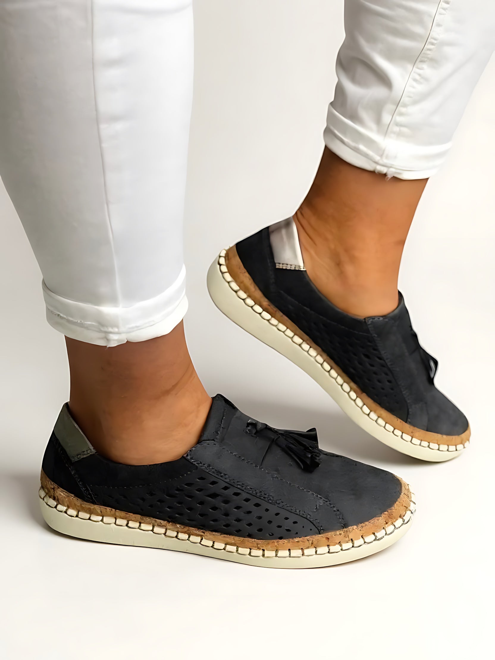 Imogen – Perforated Suede Slip On Sneakers