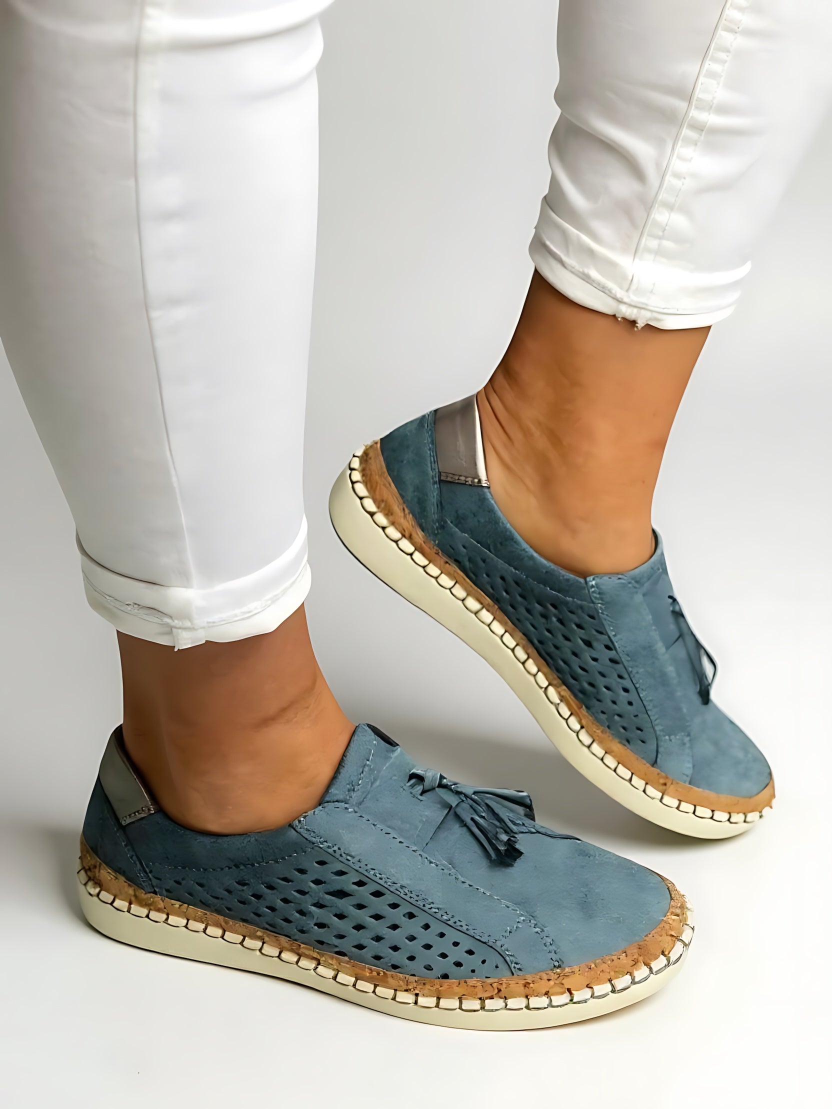 Imogen – Perforated Suede Slip On Sneakers