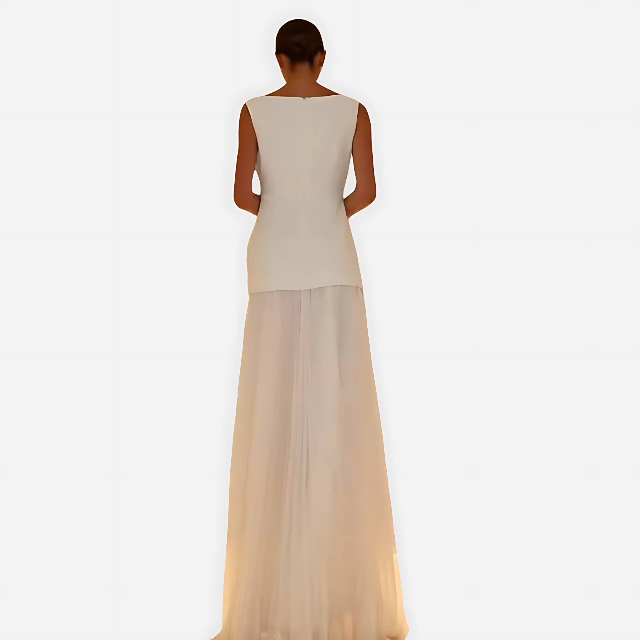 Imogen – Round Neck Pleated A-Line Maxi Dress