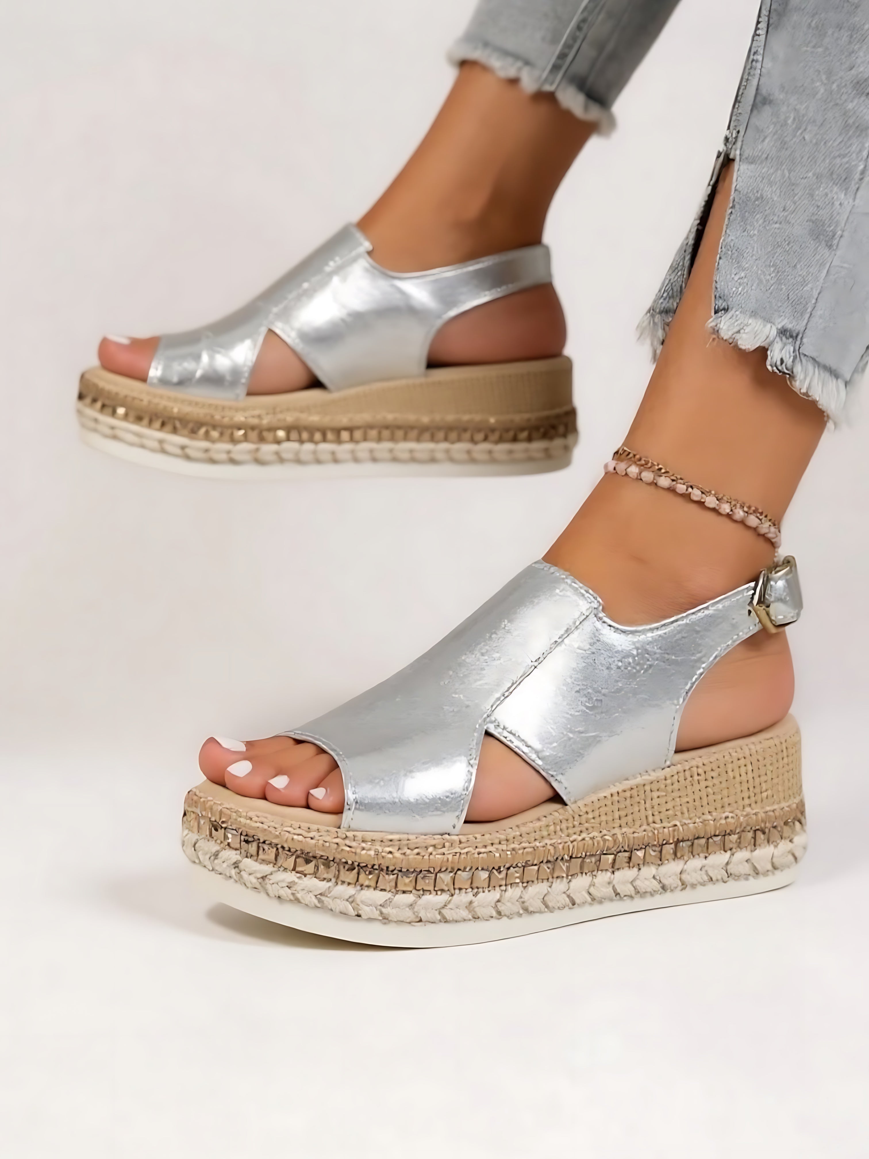 Iris – Crisscross Espadrille Platform Wedge Sandals