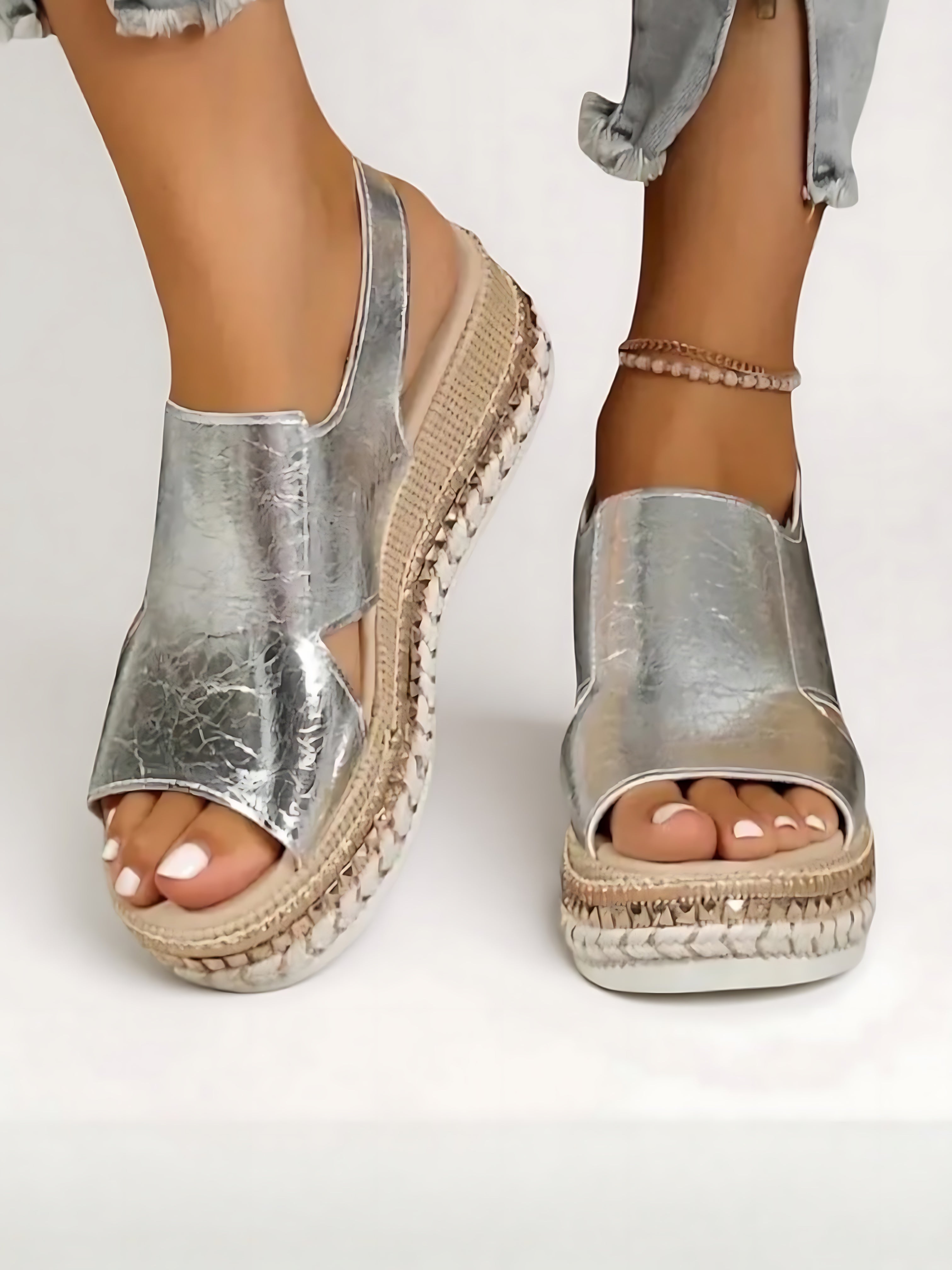 Iris – Crisscross Espadrille Platform Wedge Sandals