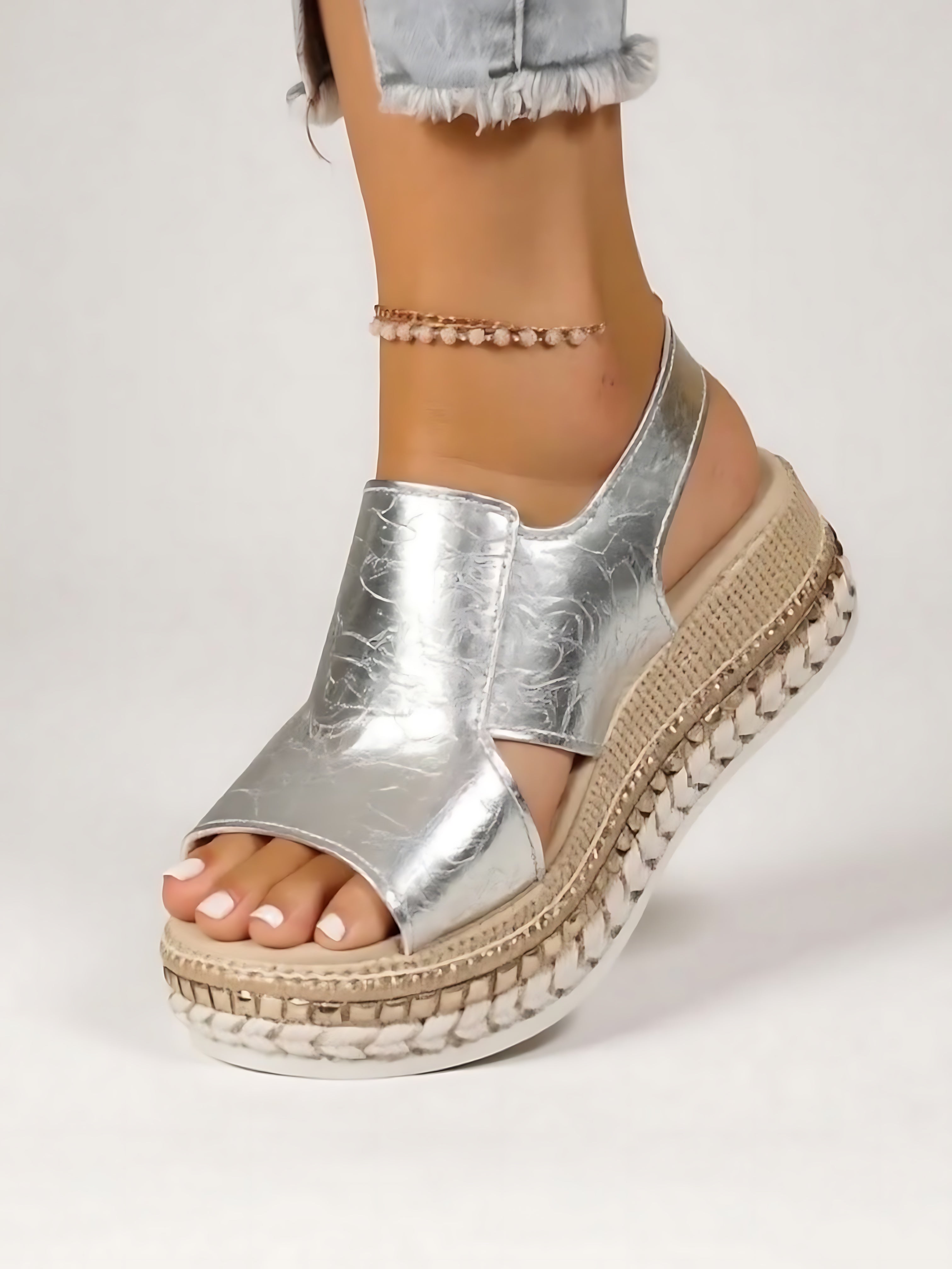 Iris – Crisscross Espadrille Platform Wedge Sandals